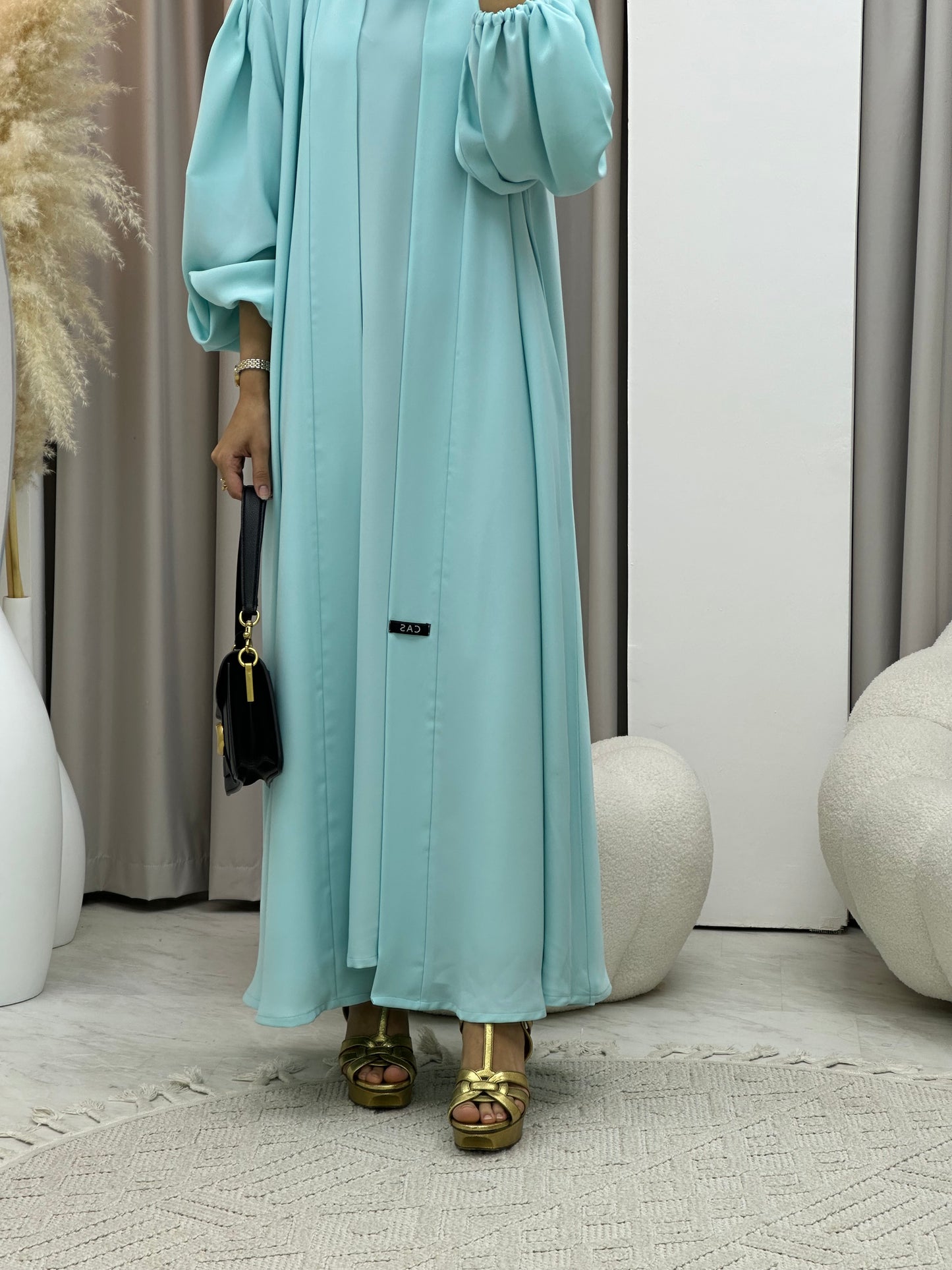 C 0373-01 Aqua Pastel Abaya Set