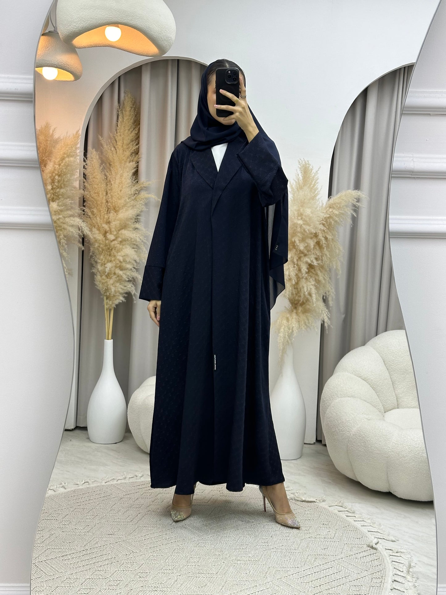 C 0006-04 Blue Coat Silk Eid Abaya