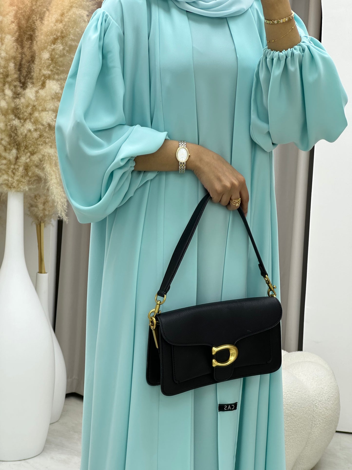 C 0373-01 Aqua Pastel Abaya Set