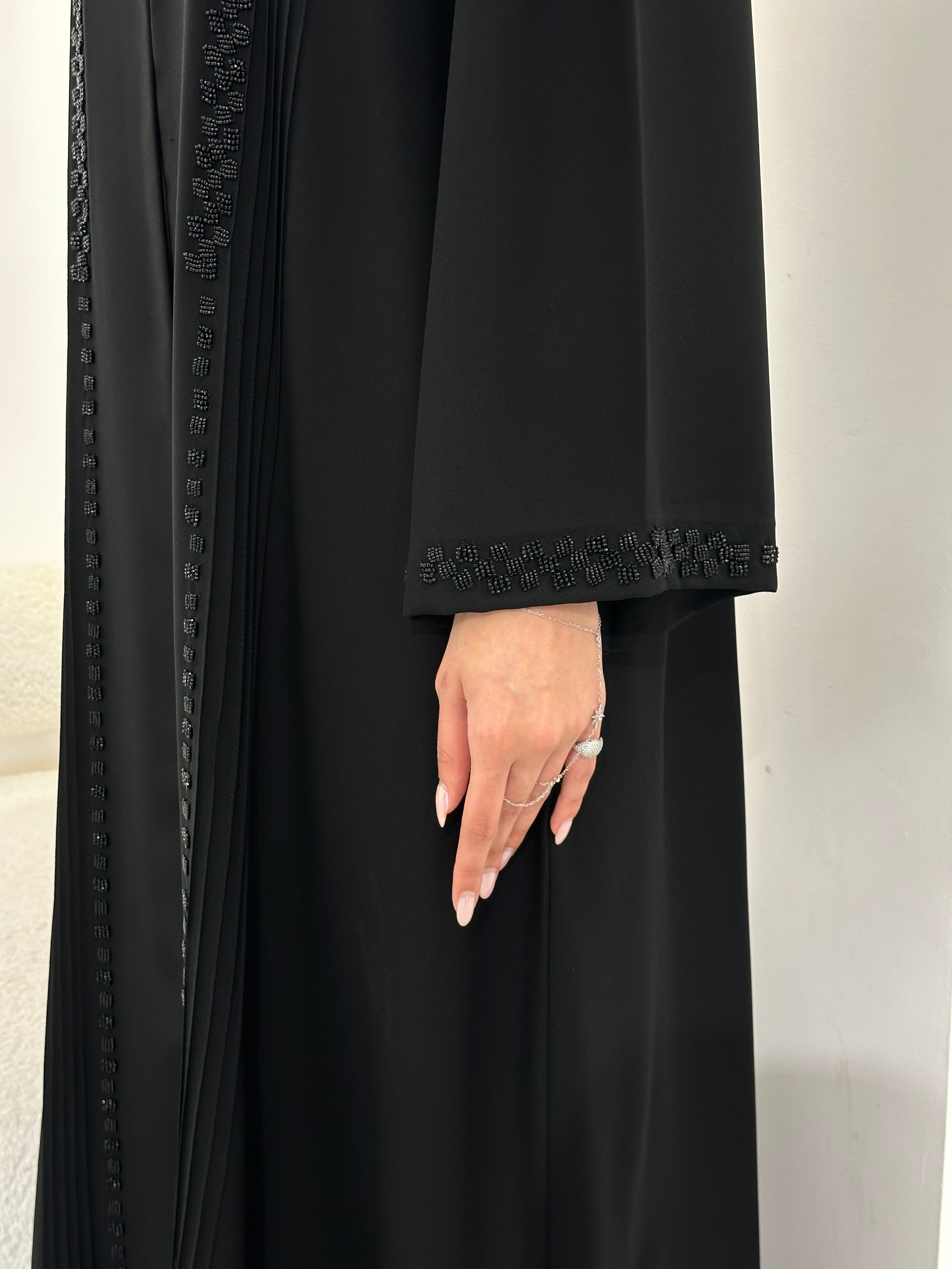 C 0904 Black Beaded Abaya