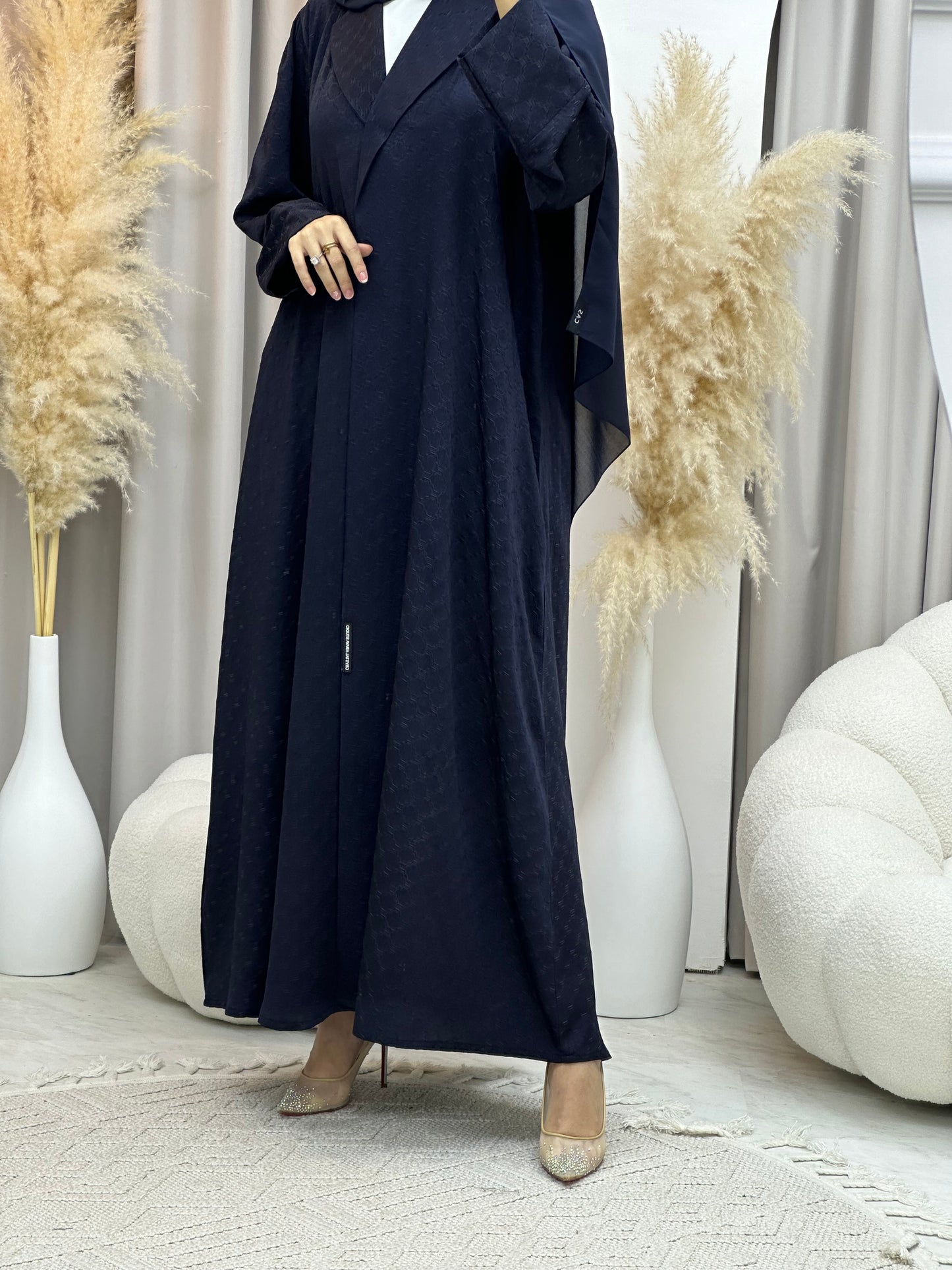 C 0006-04 Blue Coat Silk Eid Abaya