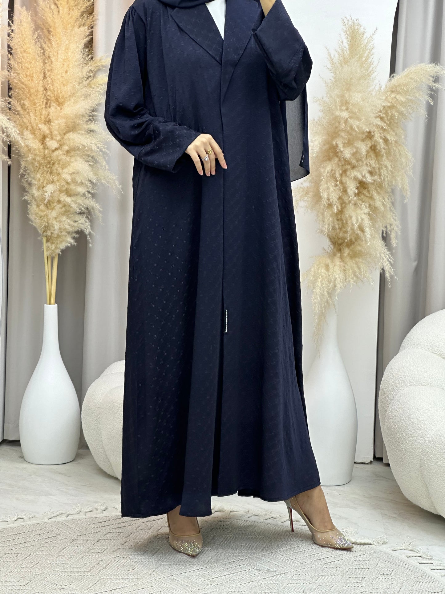 C 0006-04 Blue Coat Silk Eid Abaya