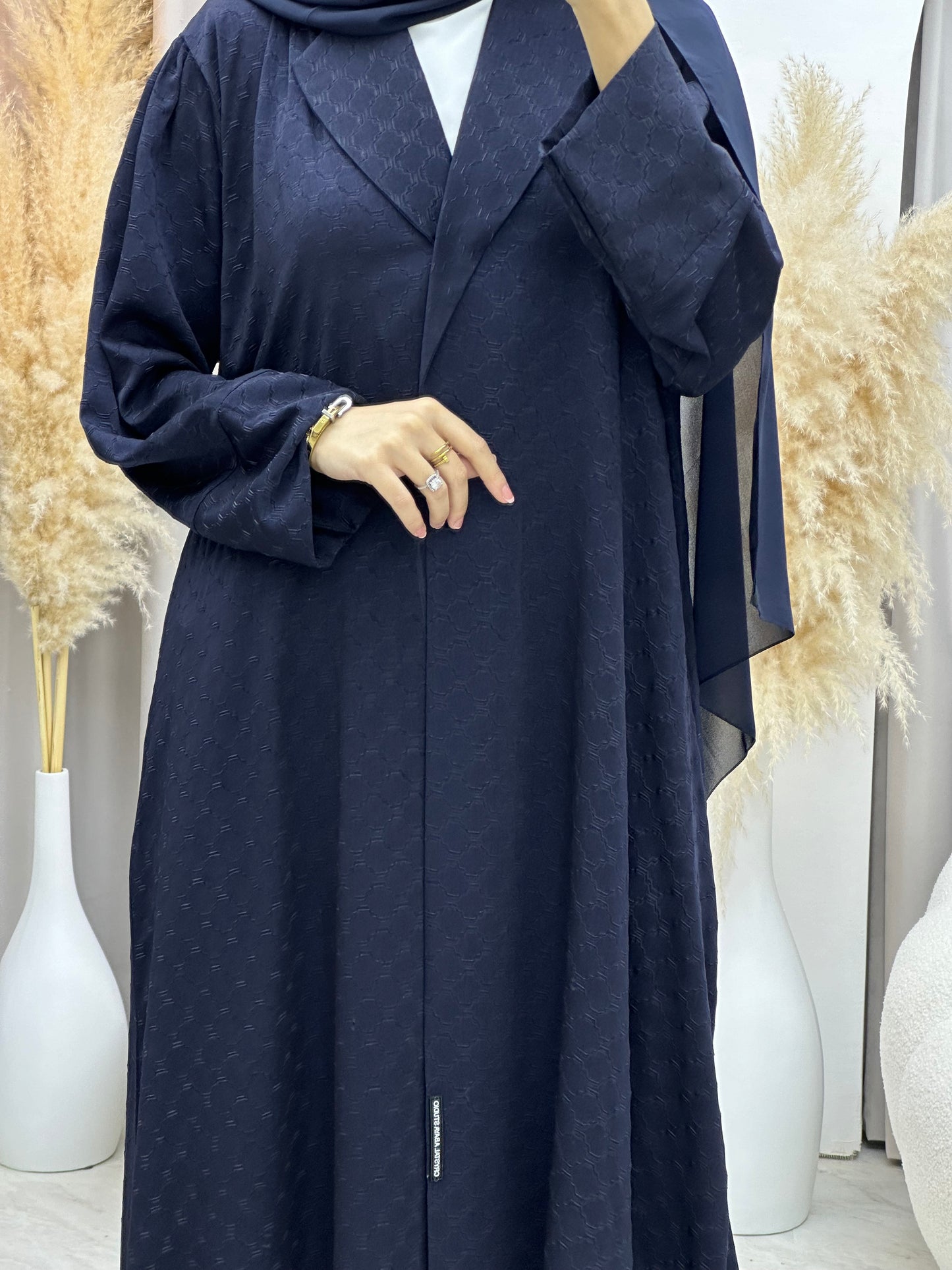 C 0006-04 Blue Coat Silk Eid Abaya