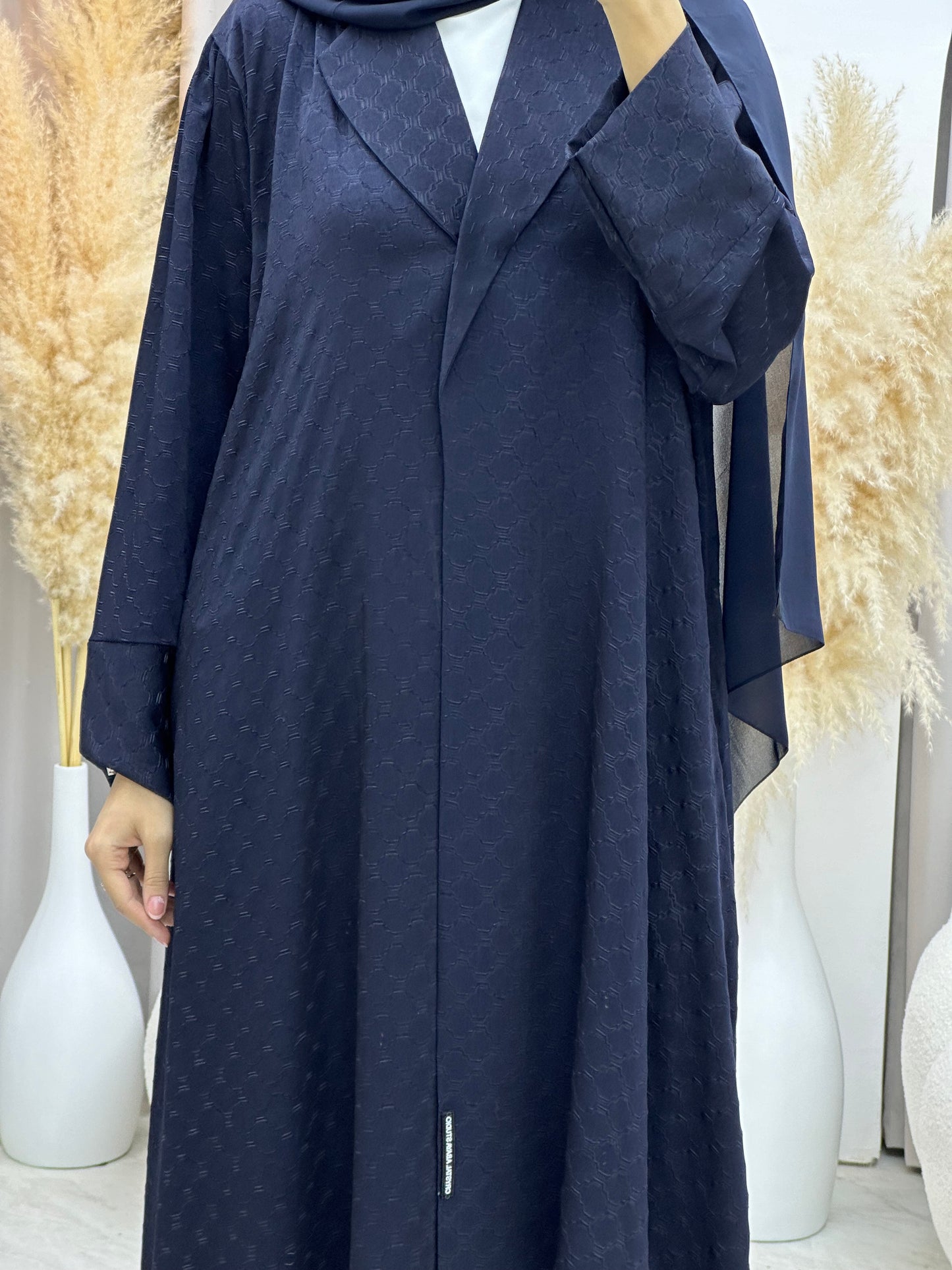 C 0006-04 Blue Coat Silk Eid Abaya