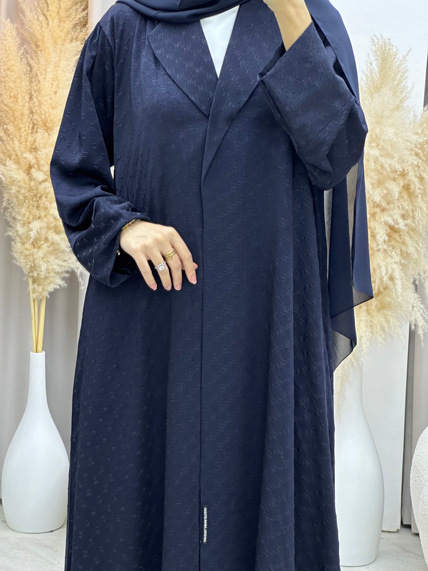 C 0006-04 Blue Coat Silk Eid Abaya