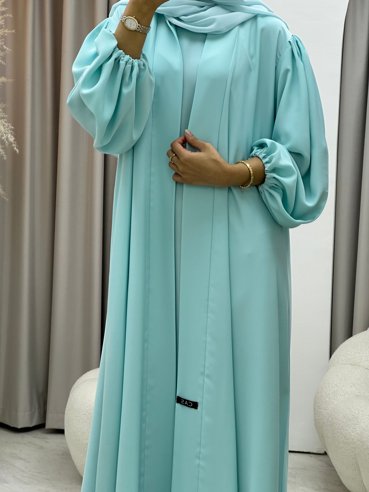 C 0373-01 Aqua Pastel Abaya Set