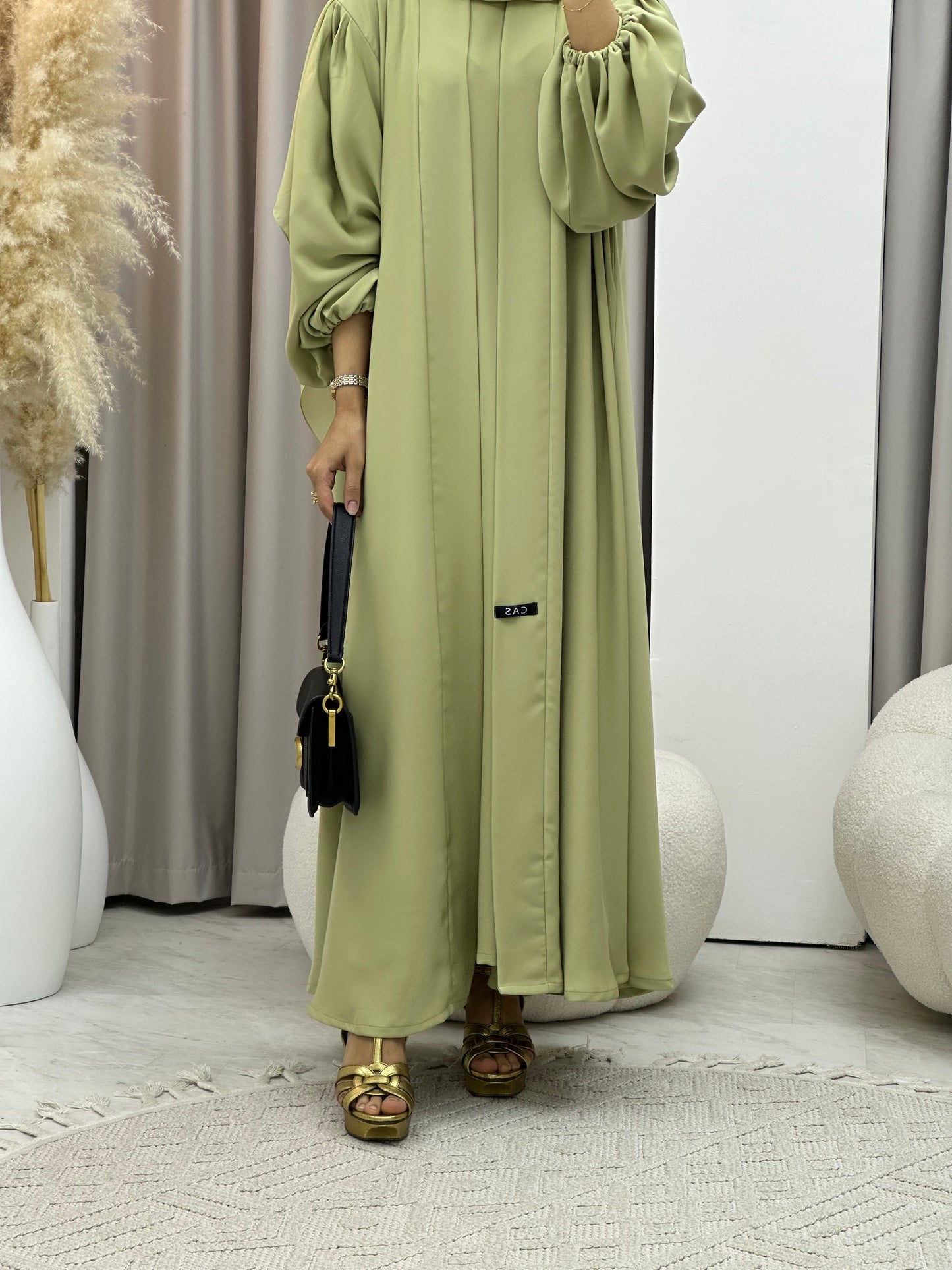 C 0373-03 Mint Pastel Abaya Set