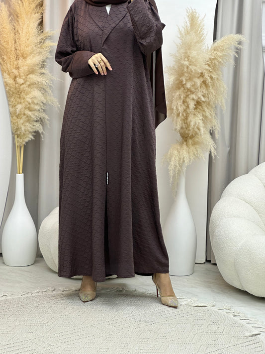 C RTW 0006-05 Brown Coat Silk Eid Abaya