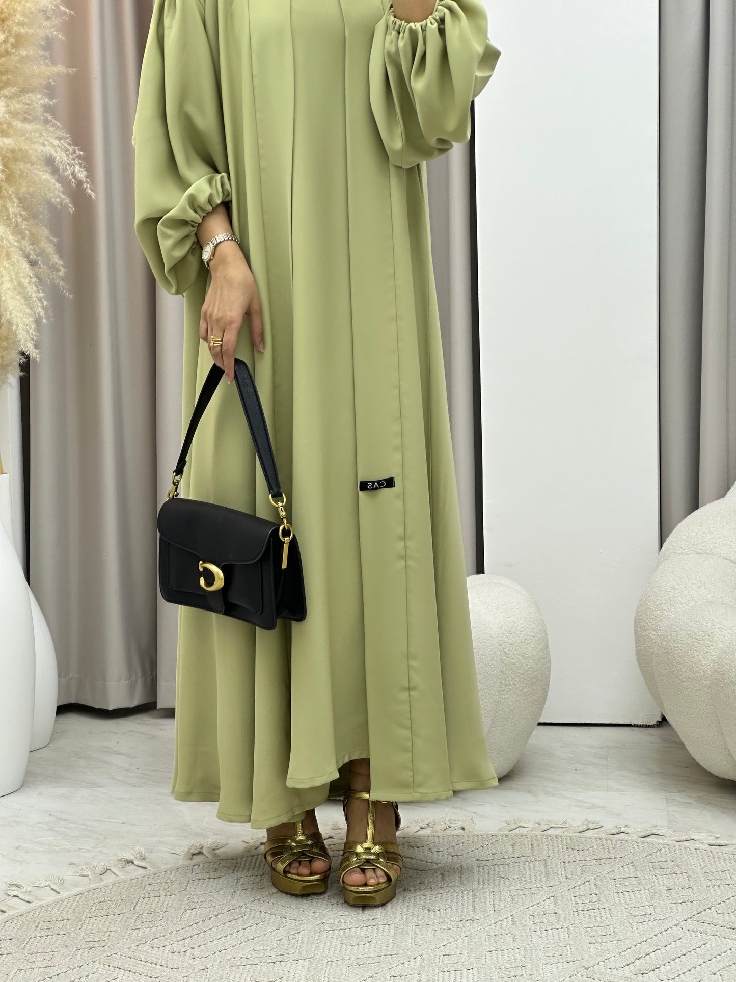 C 0373-03 Mint Pastel Abaya Set