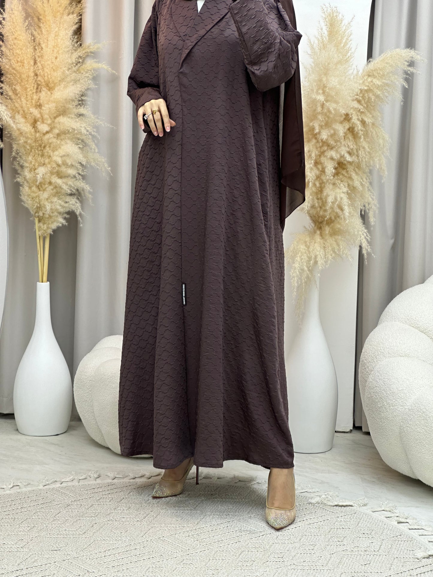 C RTW 0006-05 Brown Coat Silk Eid Abaya