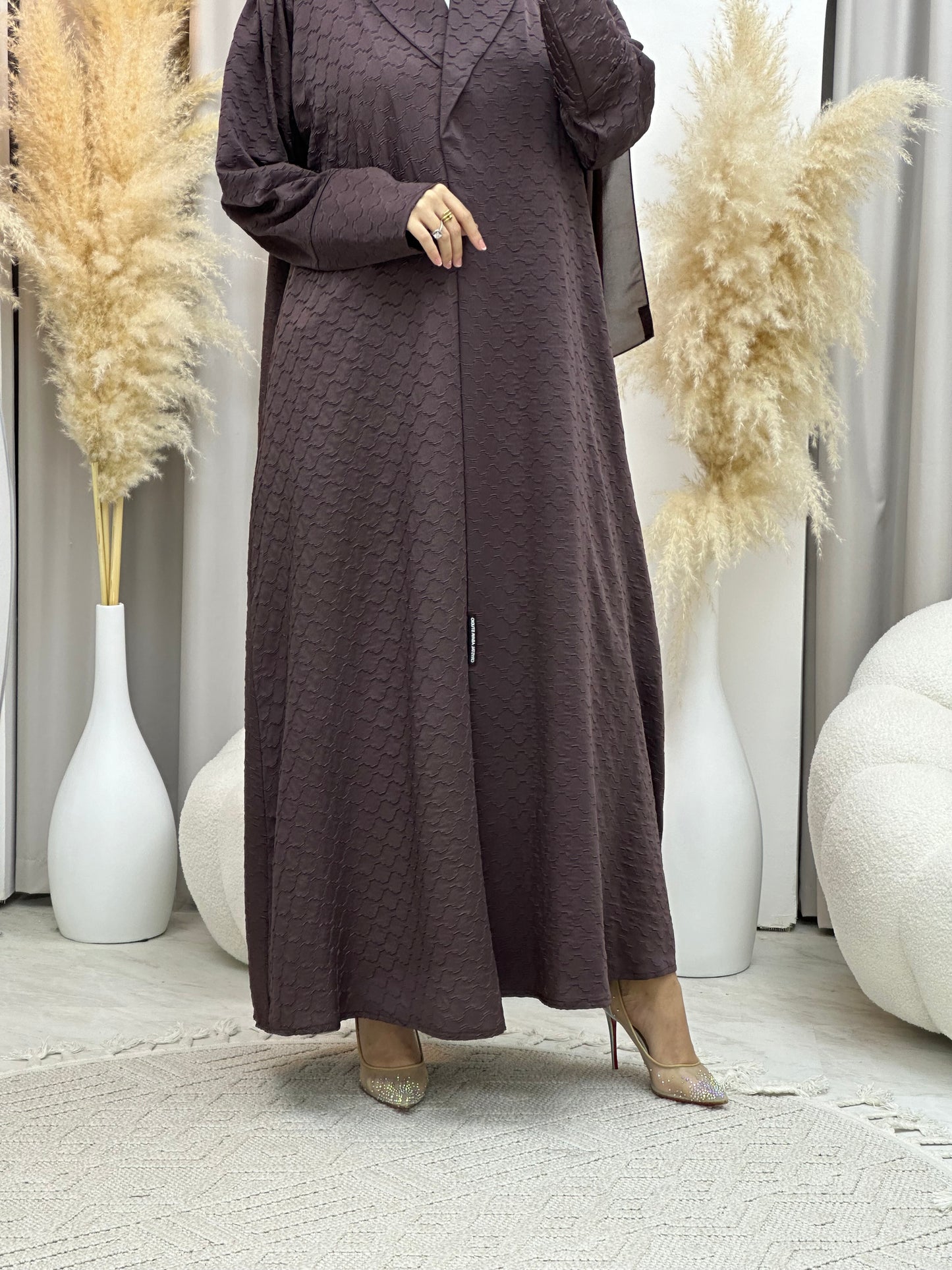 C RTW 0006-05 Brown Coat Silk Eid Abaya