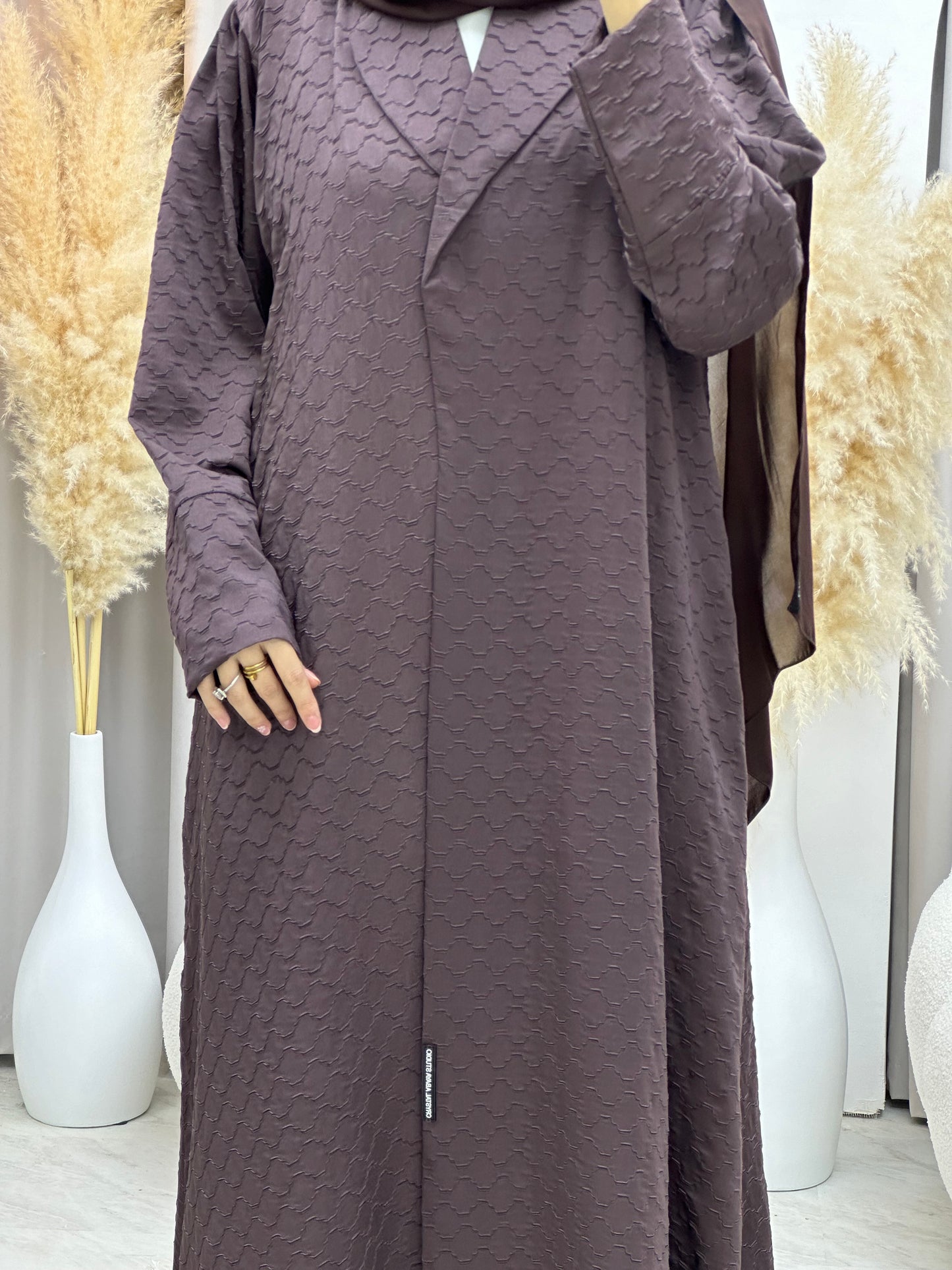 C RTW 0006-05 Brown Coat Silk Eid Abaya