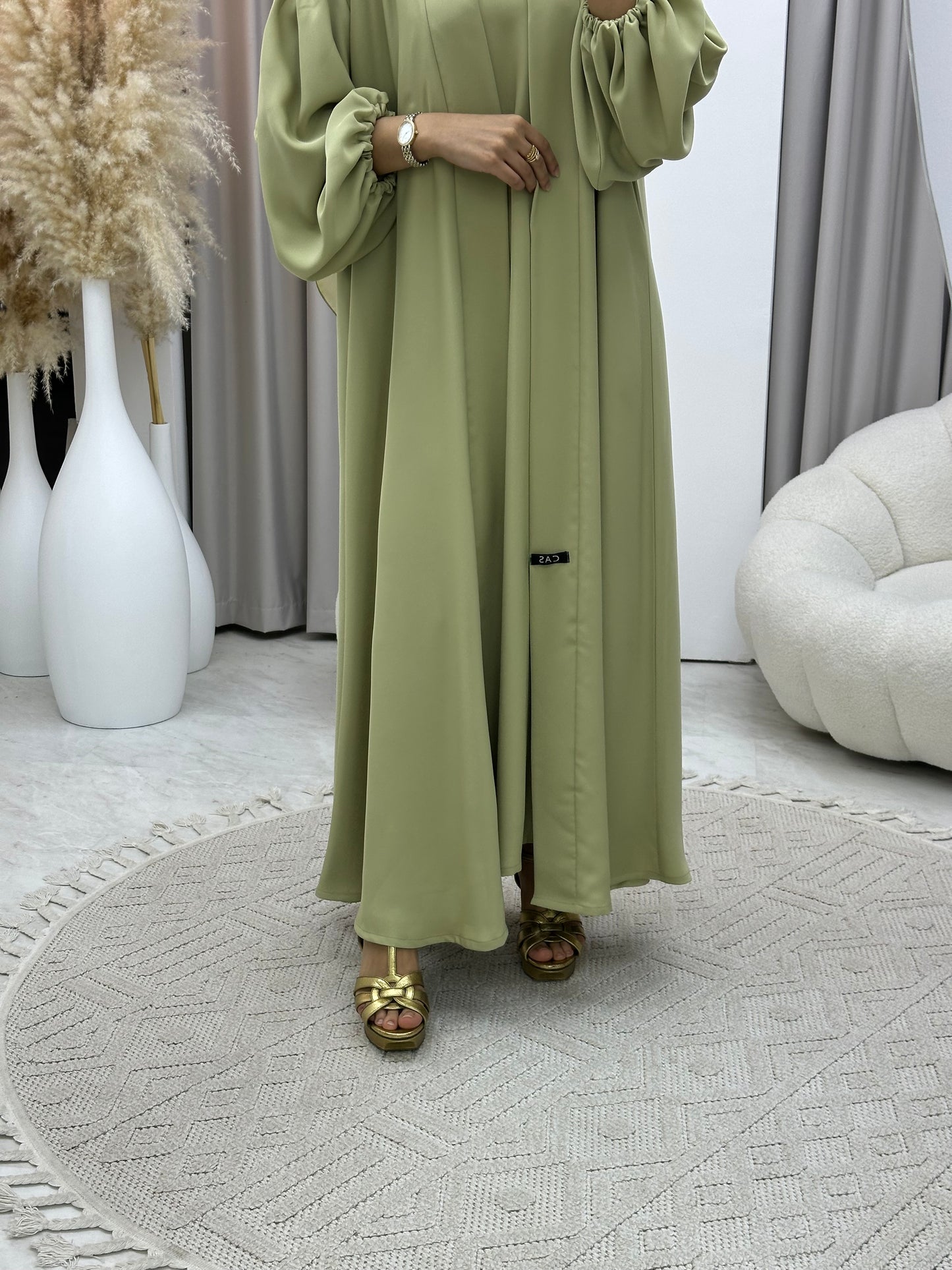 C 0373-03 Mint Pastel Abaya Set