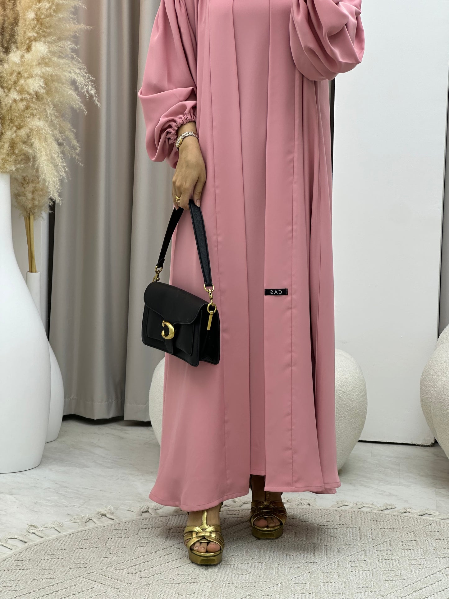 C 0373-04 Rose Pastel Abaya Set