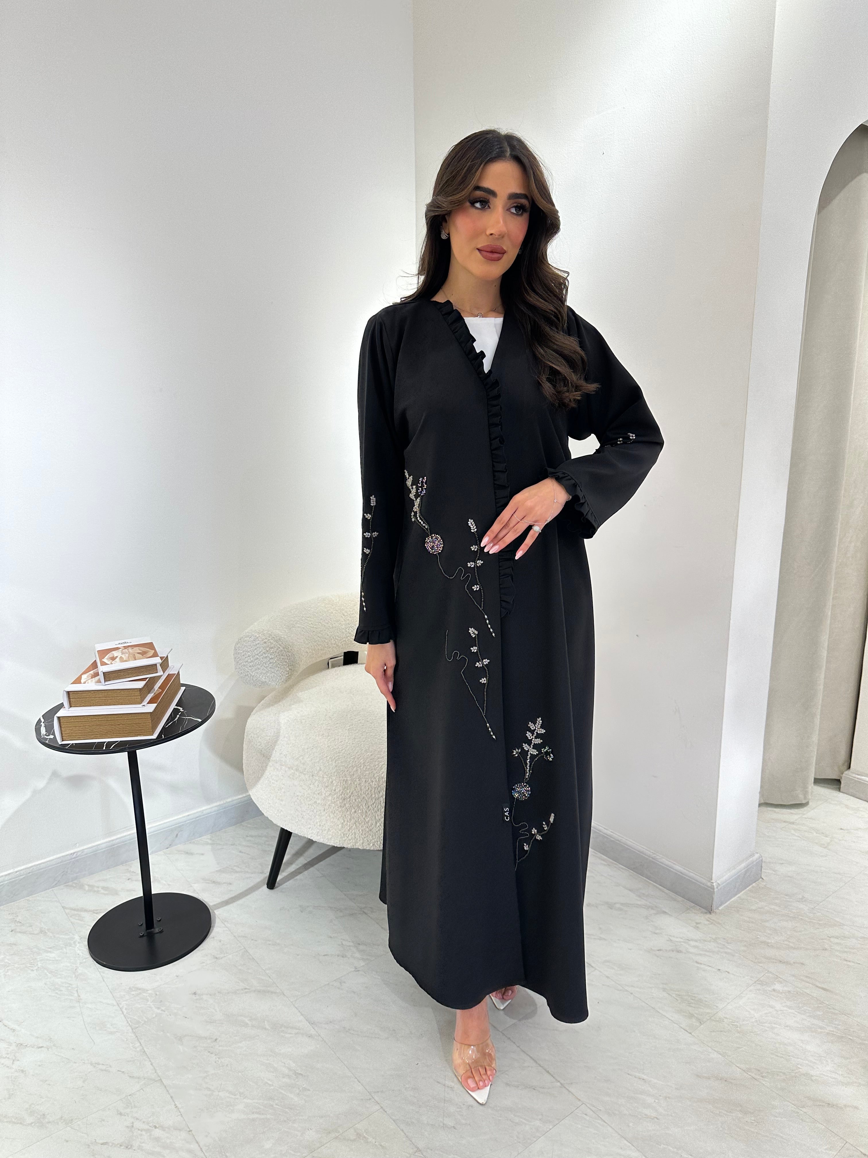 C RTW 0906 Black Beaded Abaya