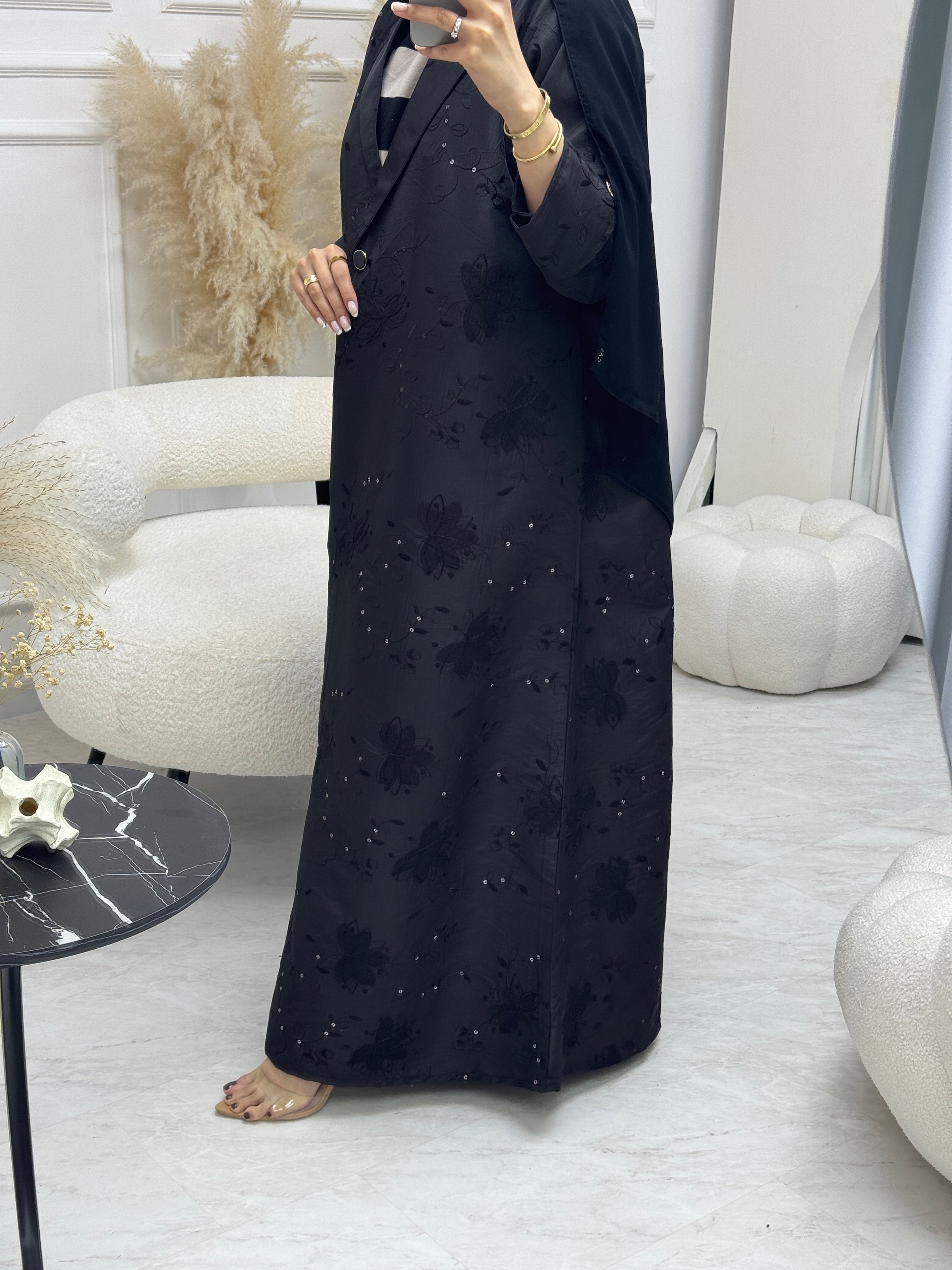 C 0936 Black Coat Abaya