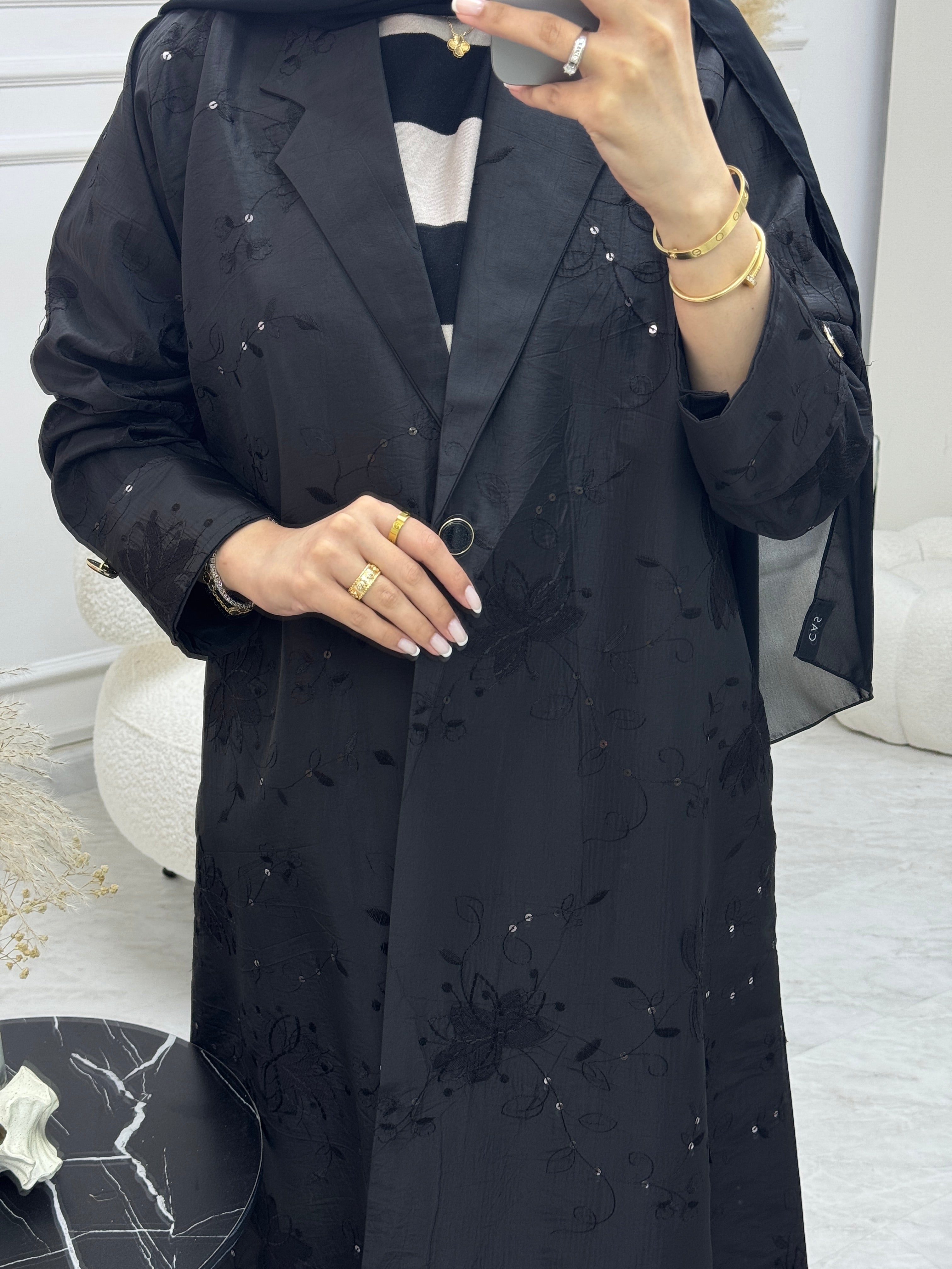 C 0936 Black Coat Abaya