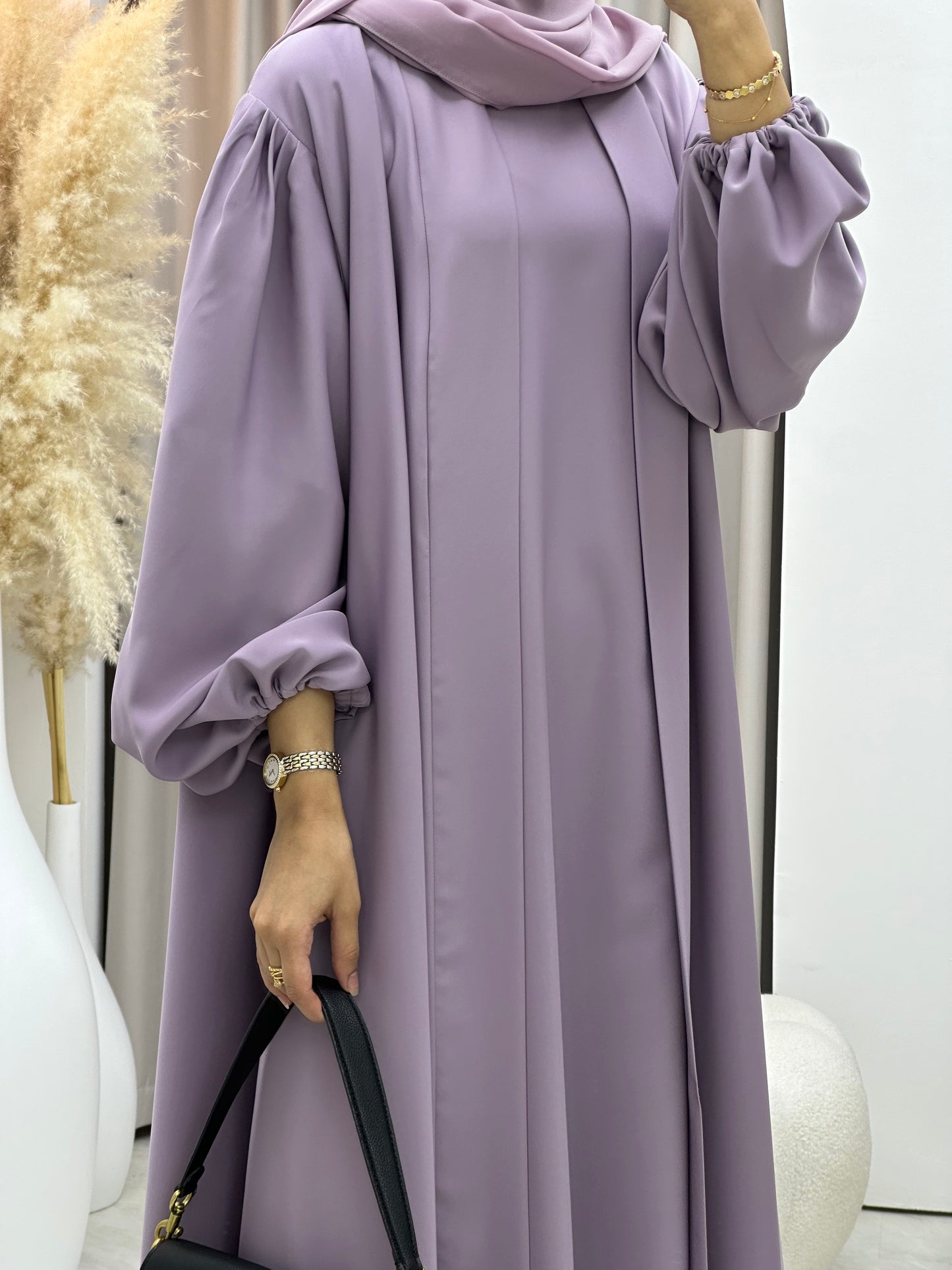 C 0373-02 Lilac Pastel Abaya Set