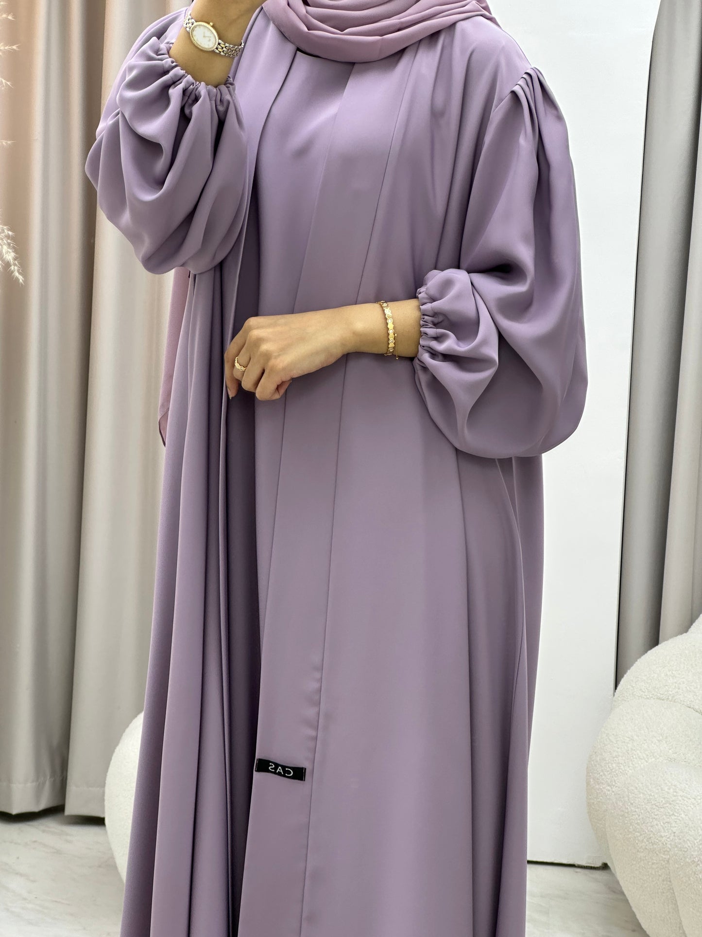 C 0373-02 Lilac Pastel Abaya Set