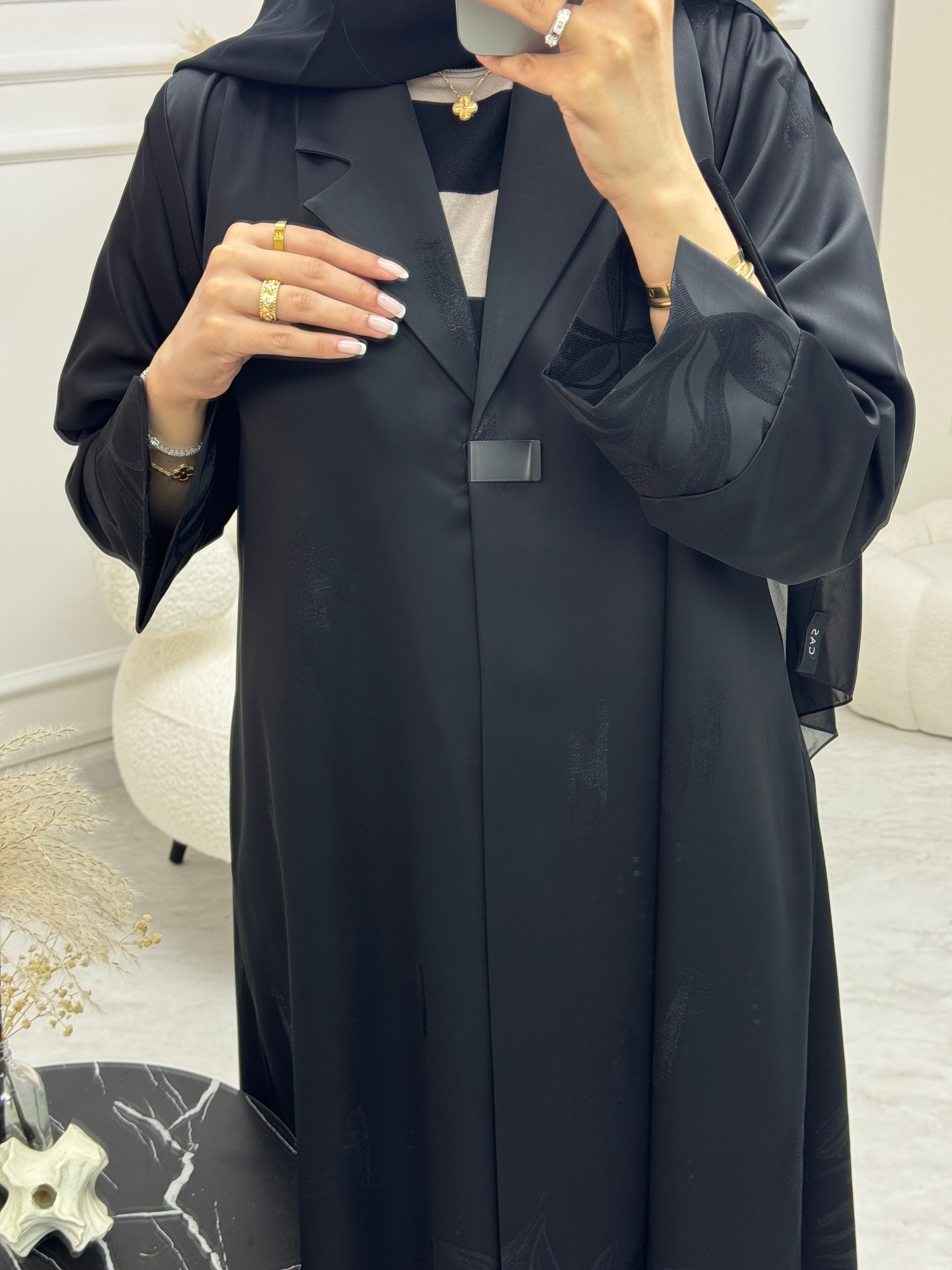 C RTW-U 0940 Black Coat Abaya