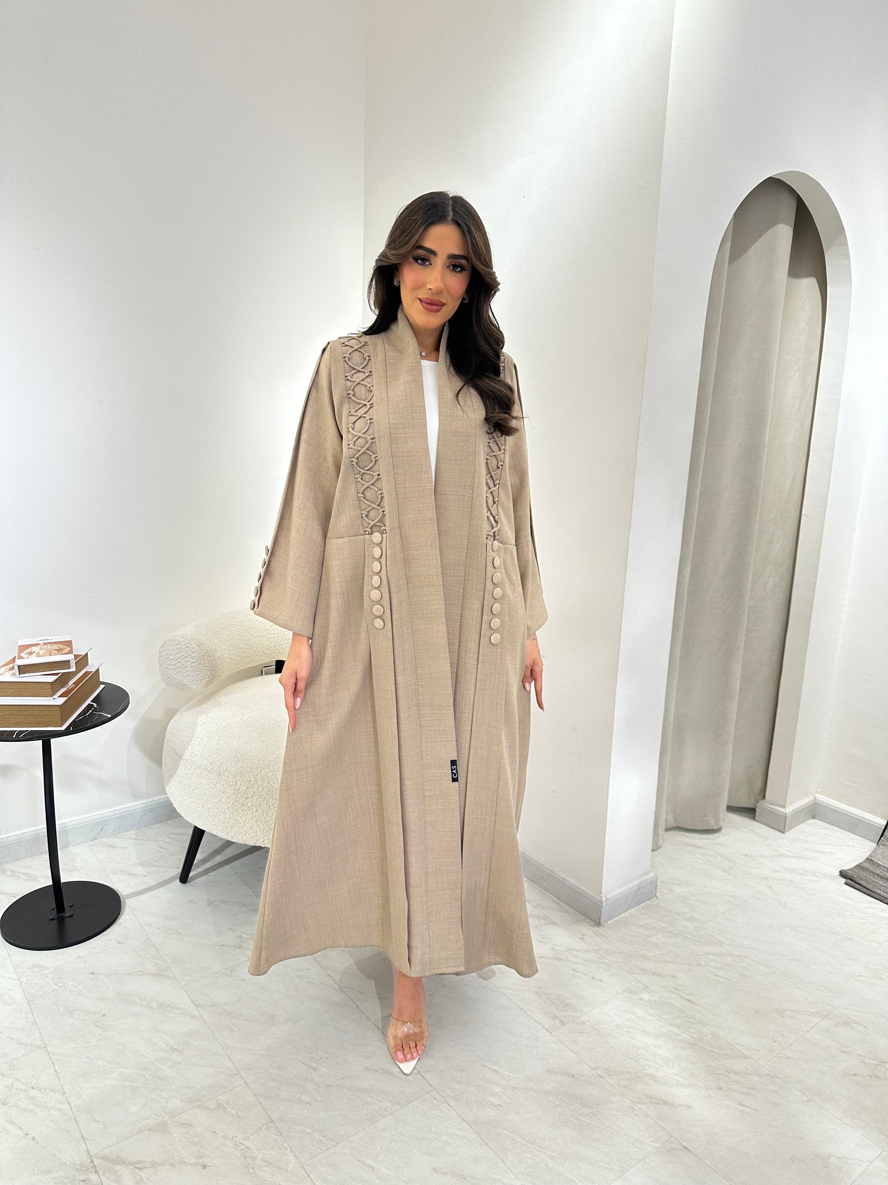 C 0910 Beige Eid Abaya