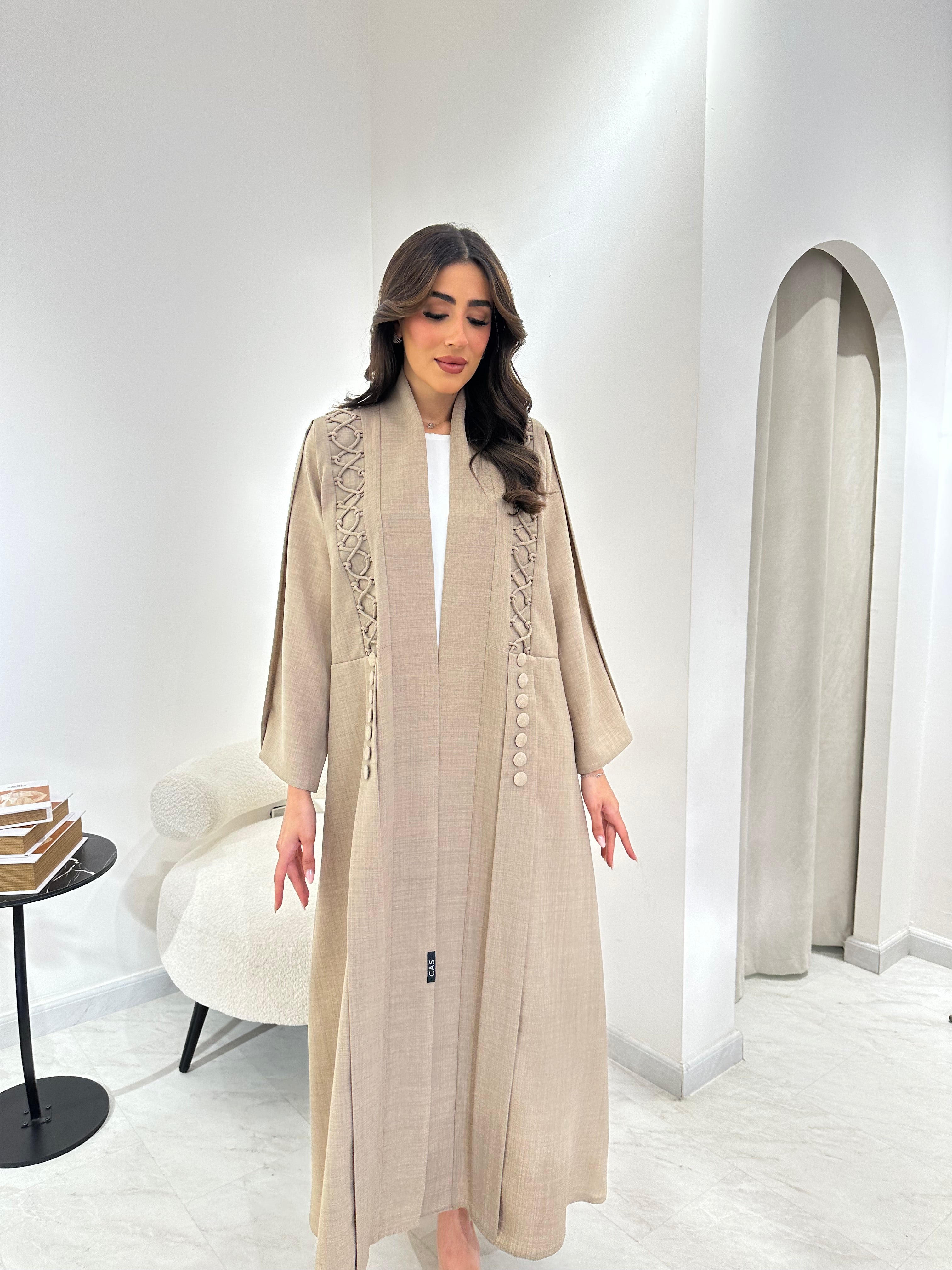 C 0910 Beige Eid Abaya