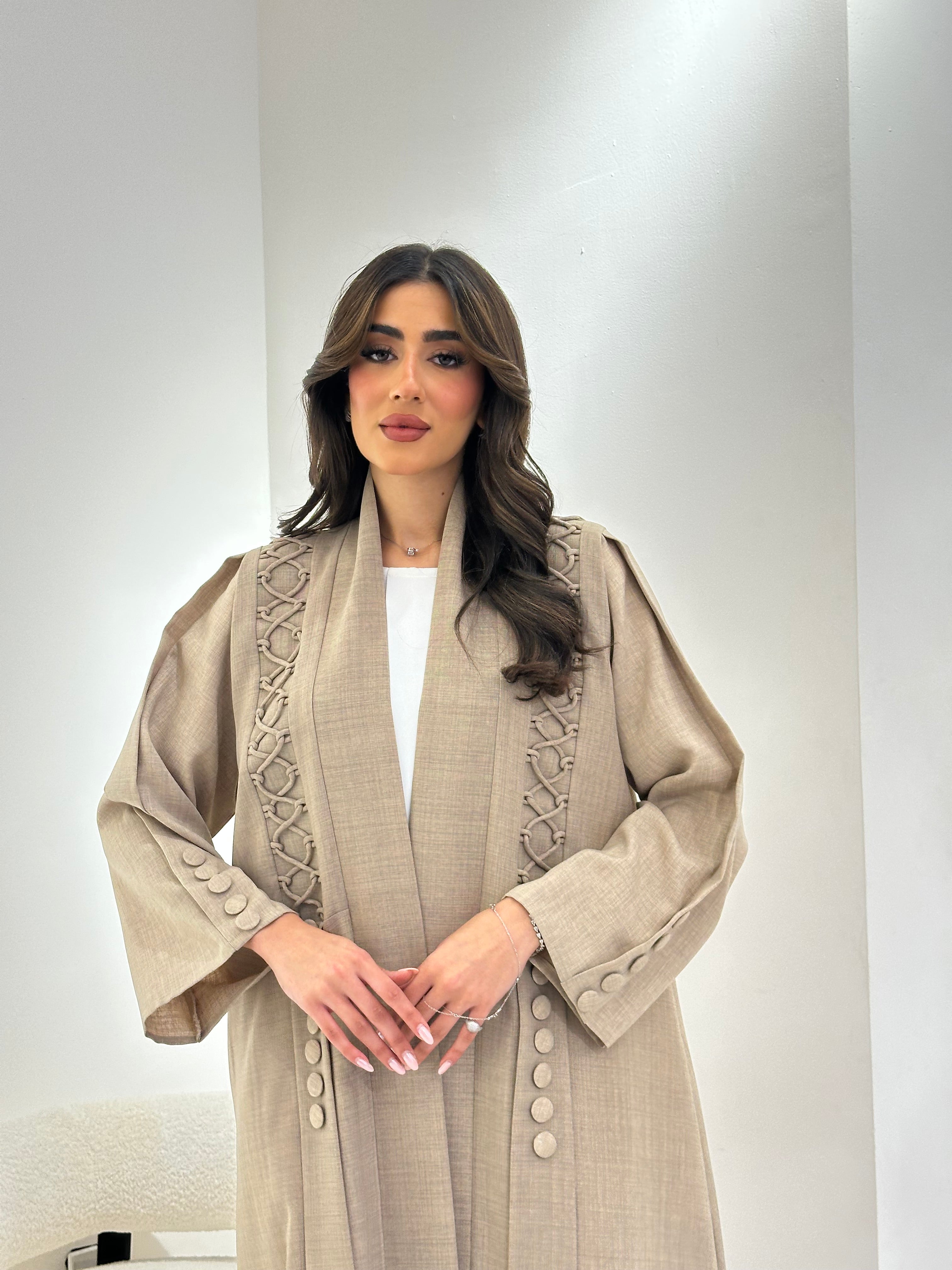 C 0910 Beige Eid Abaya