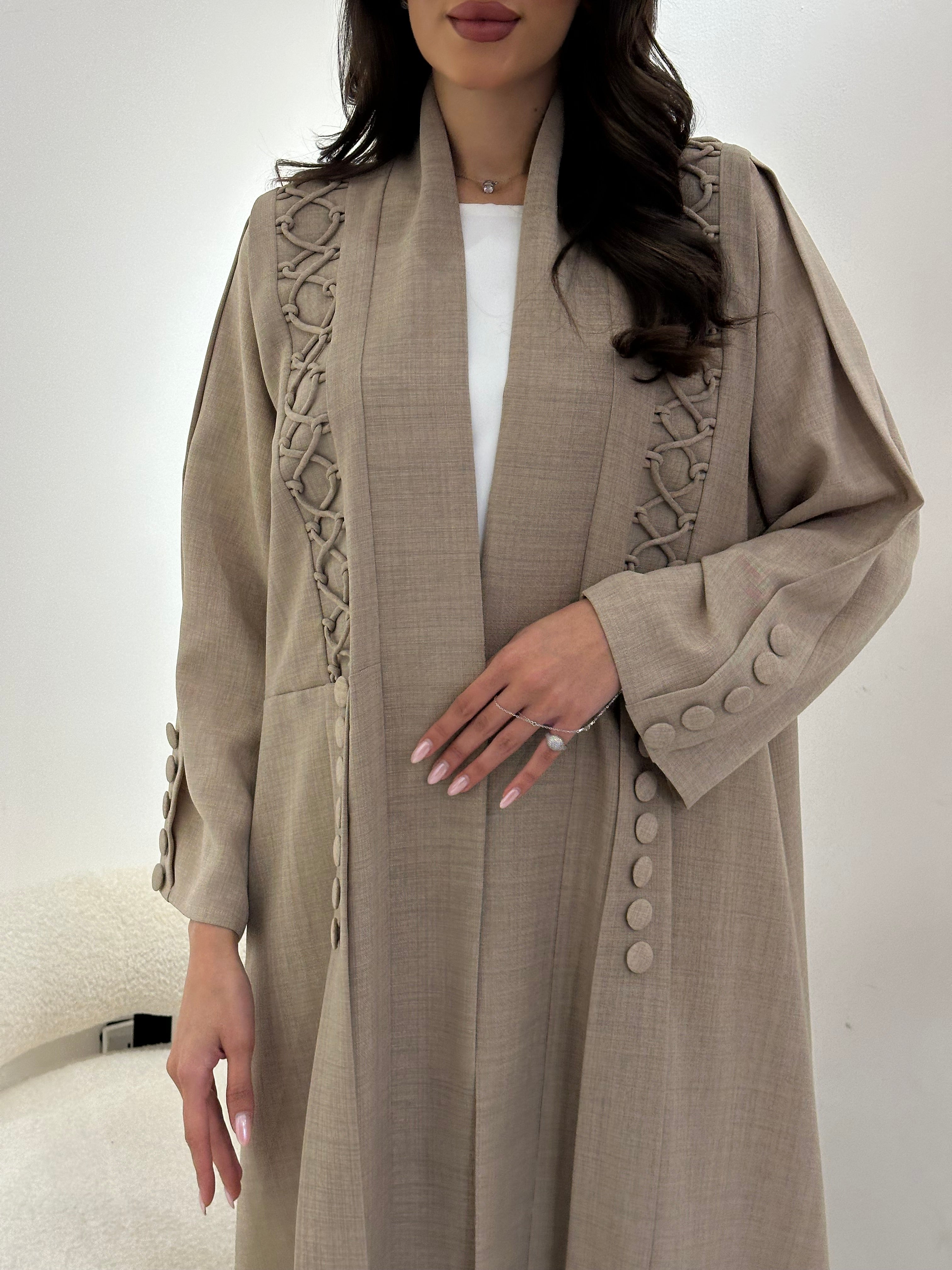 C 0910 Beige Eid Abaya