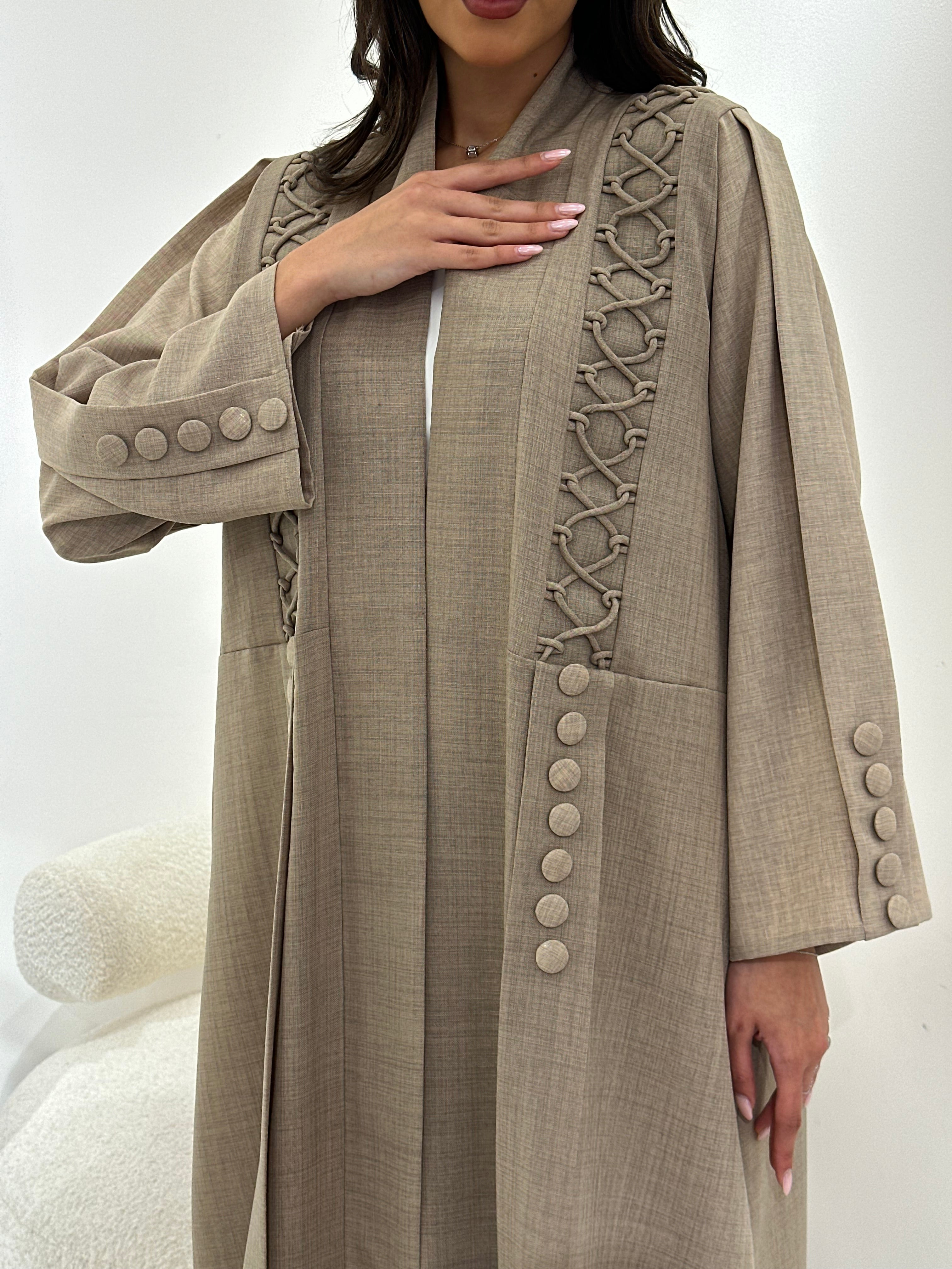 C 0910 Beige Eid Abaya