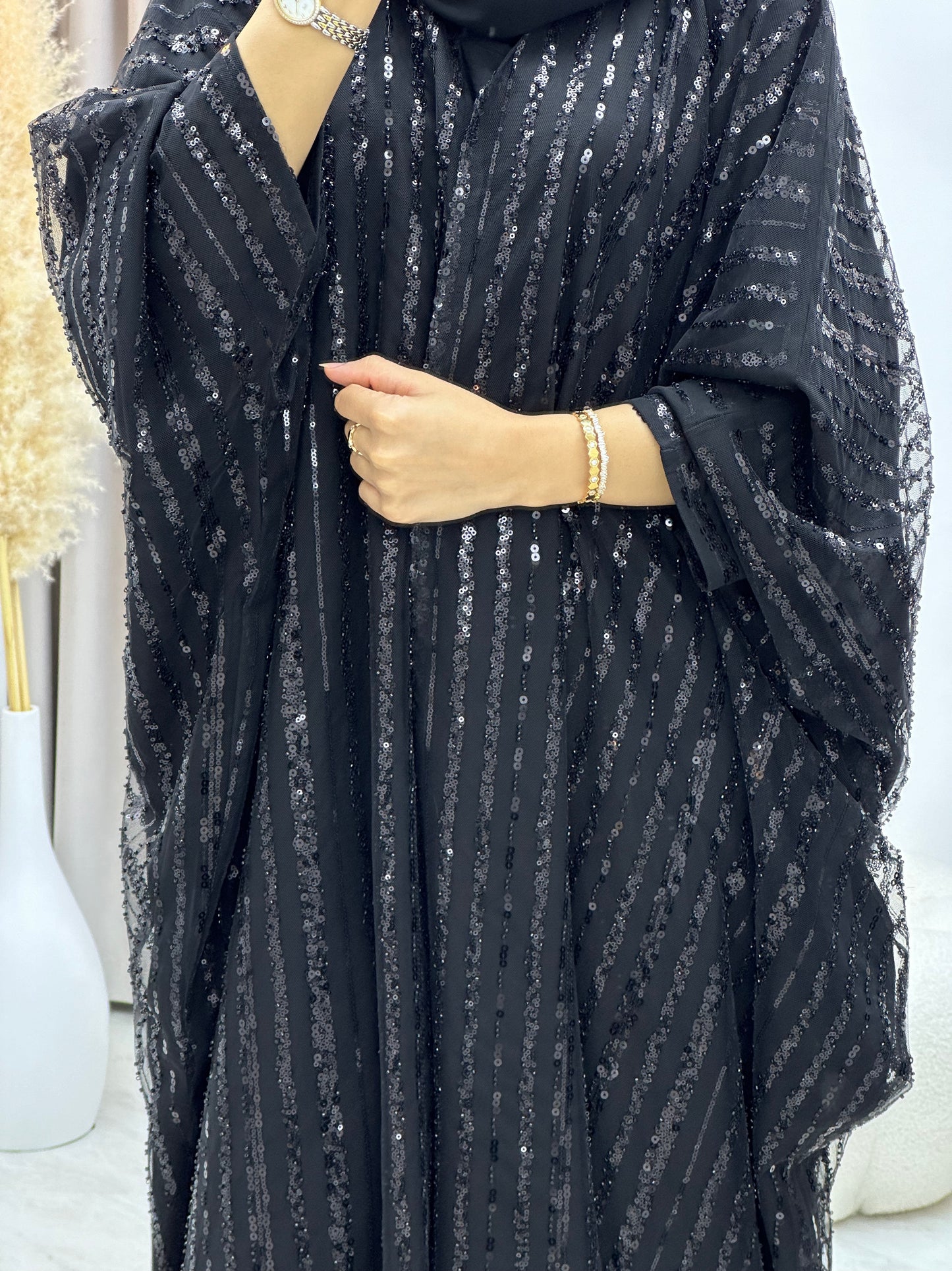 C 0217-01 Black Bisht Abaya