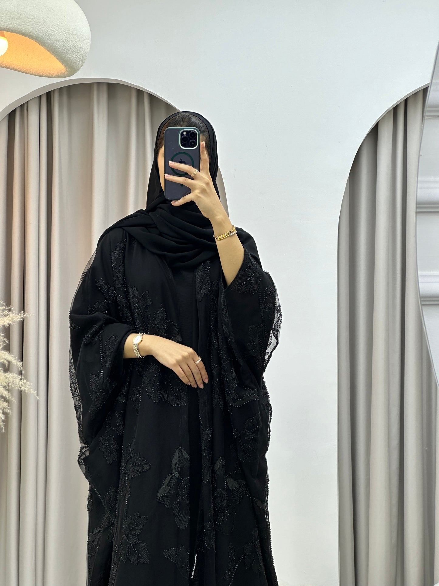 C 0217-02 Black Bisht Abaya