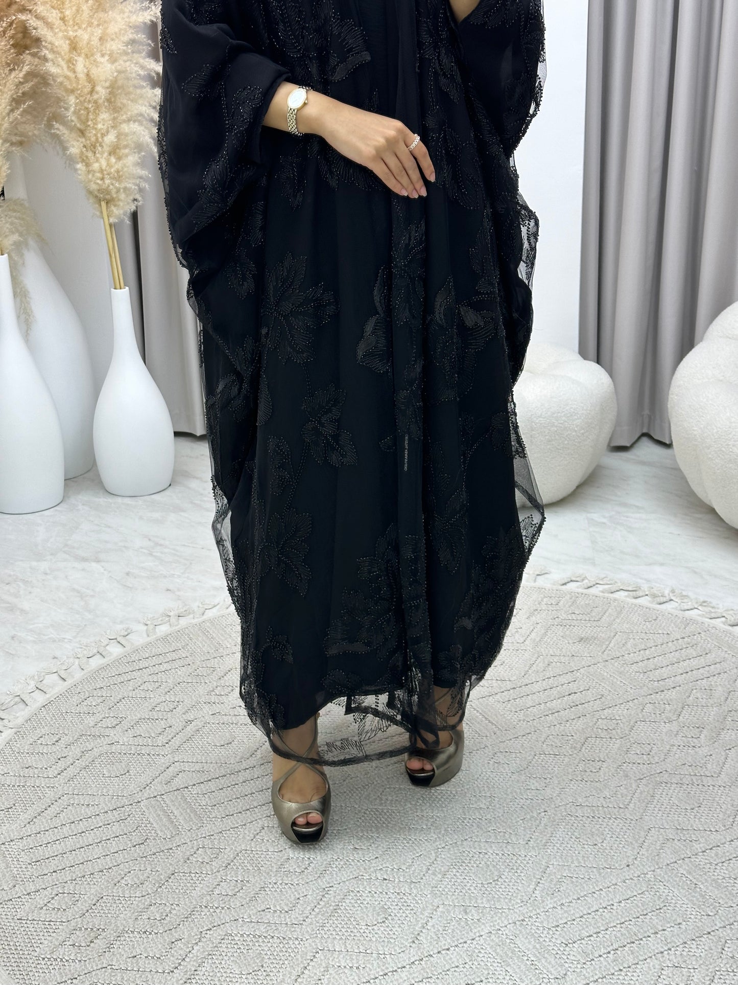 C 0217-02 Black Bisht Abaya