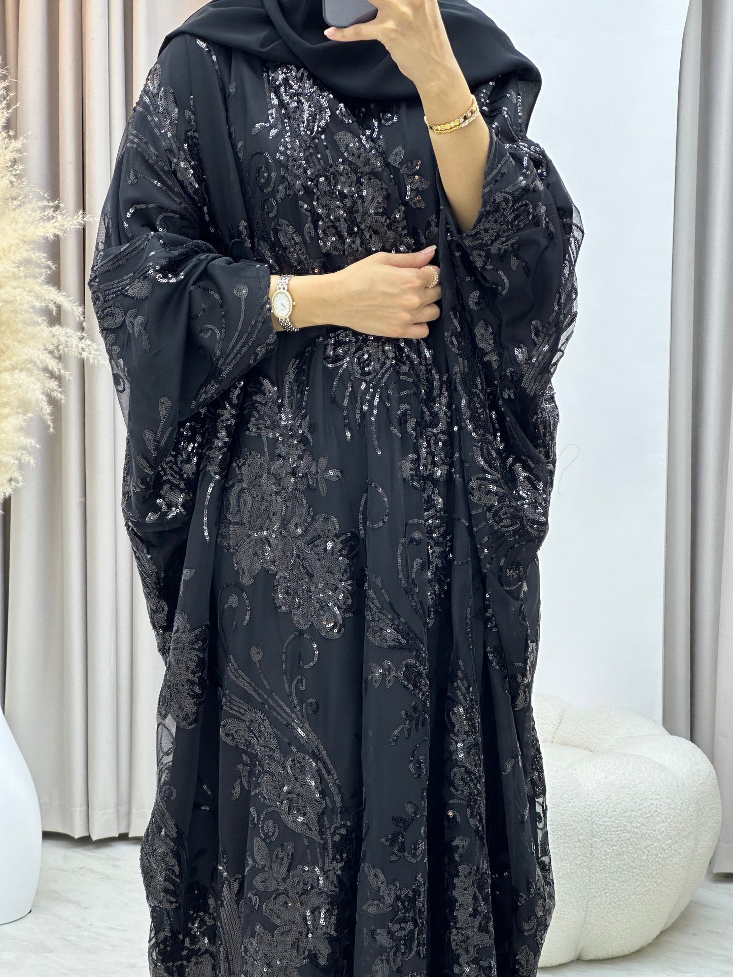 C 0217-03 Black Bisht Abaya