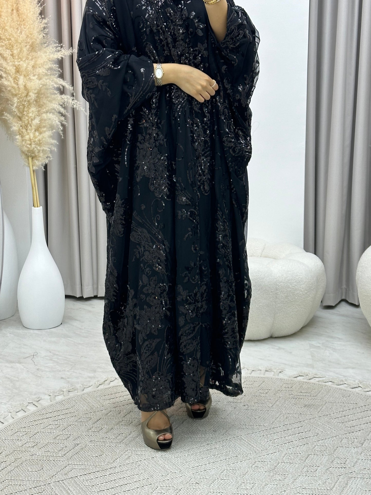 C 0217-03 Black Bisht Abaya