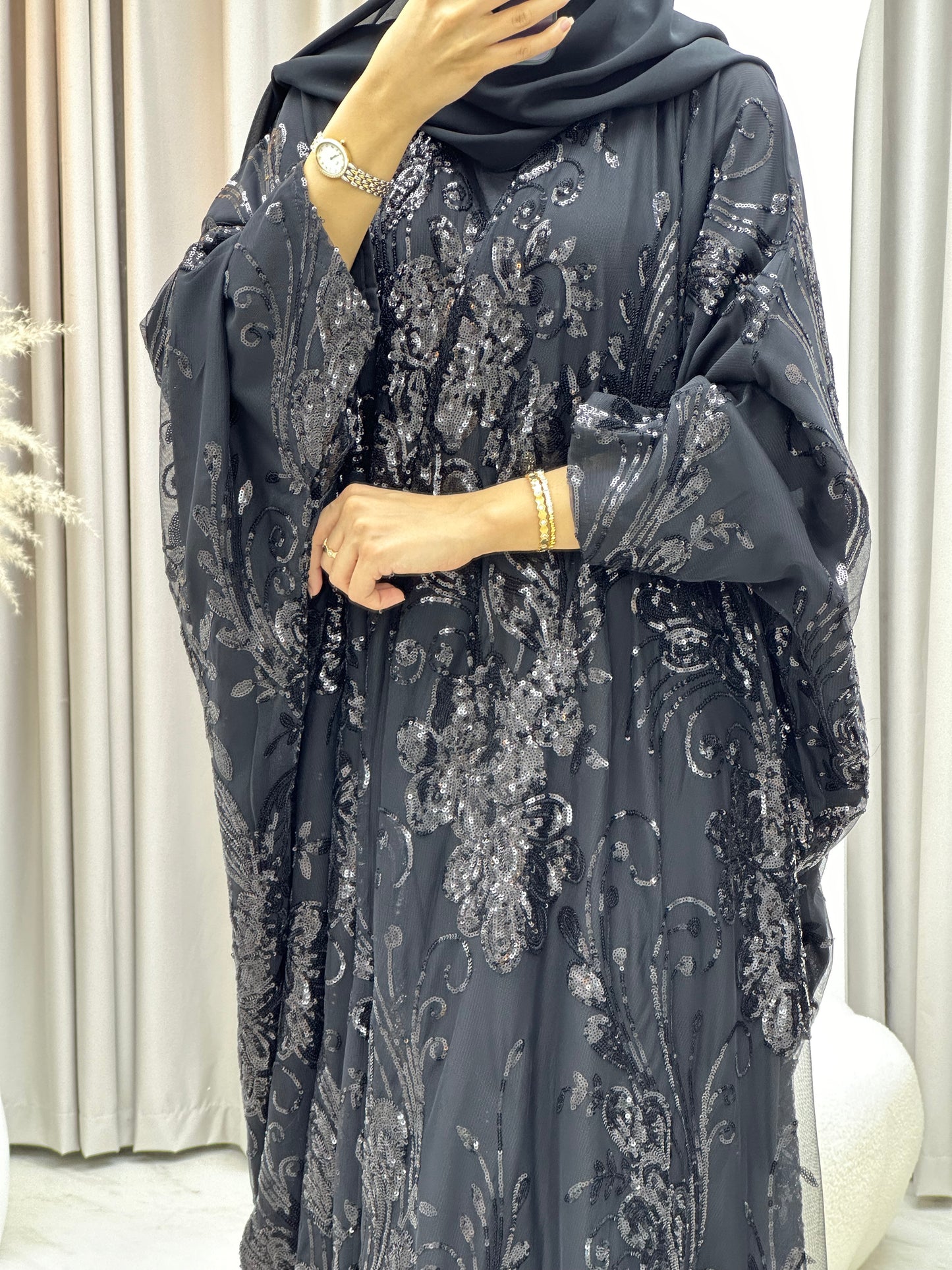 C 0217-03 Black Bisht Abaya