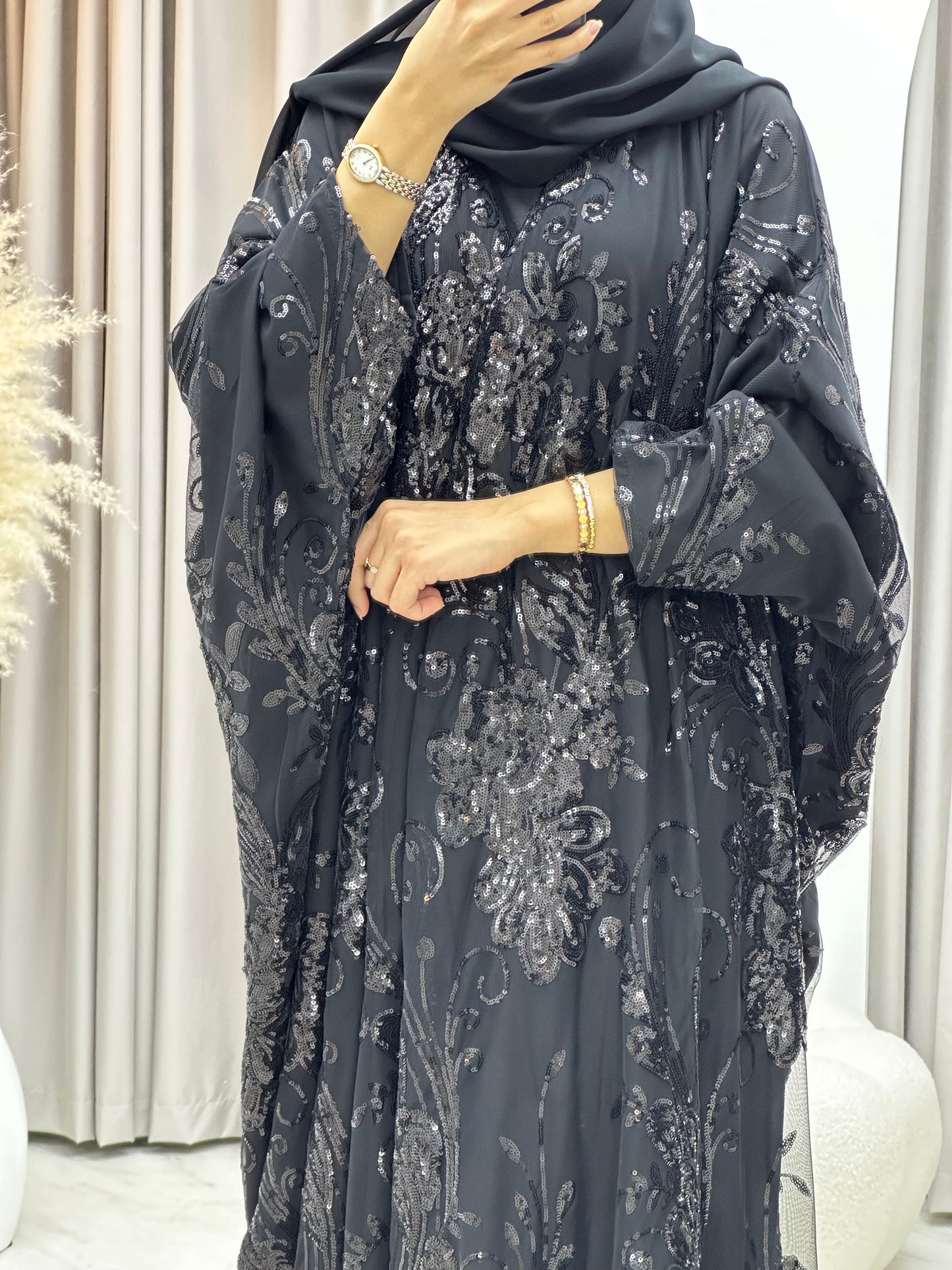 C 0217-03 Black Bisht Abaya