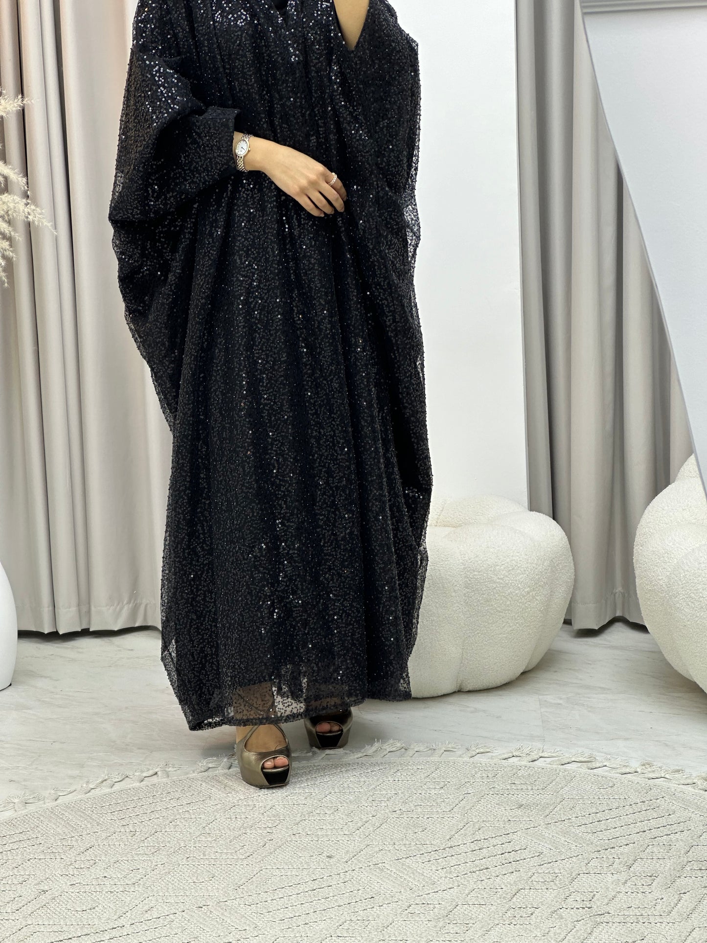 C 0217-04 Black Bisht Abaya