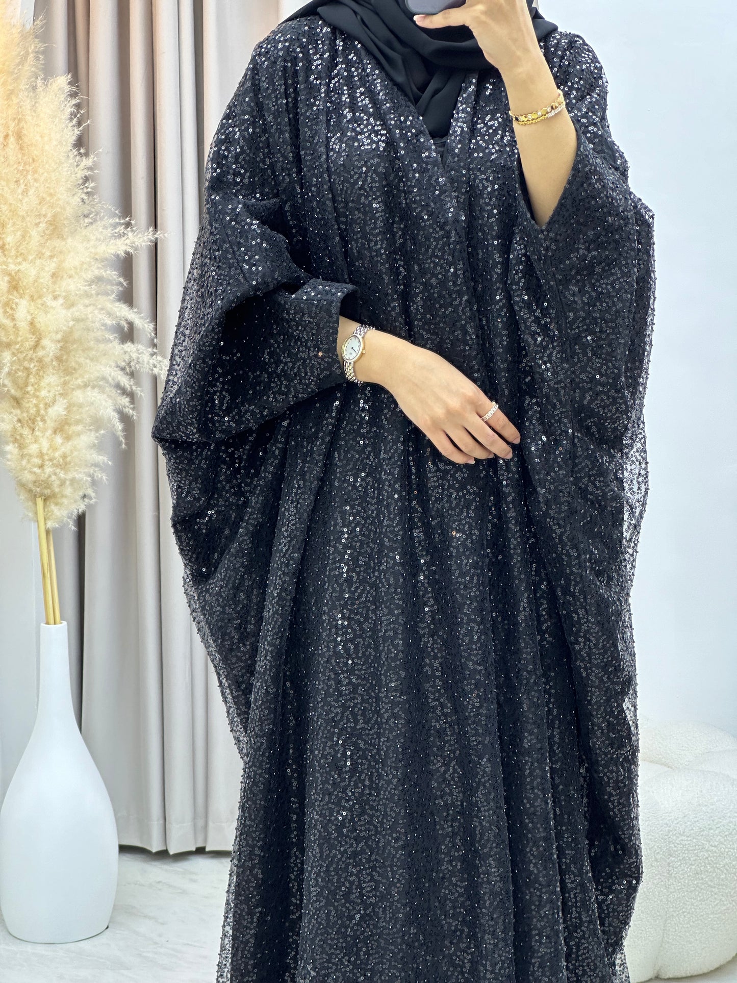 C 0217-04 Black Bisht Abaya