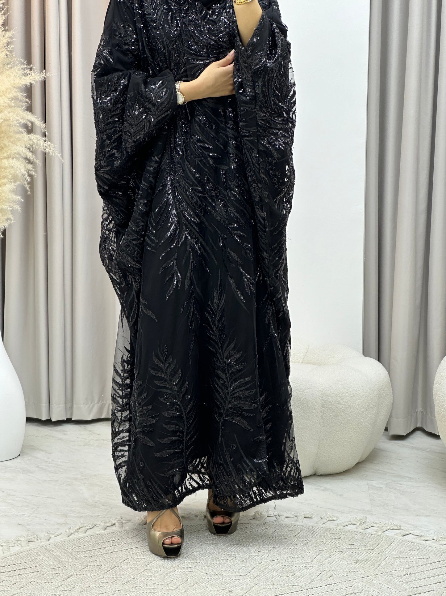 C 0217-05 Black Bisht Abaya