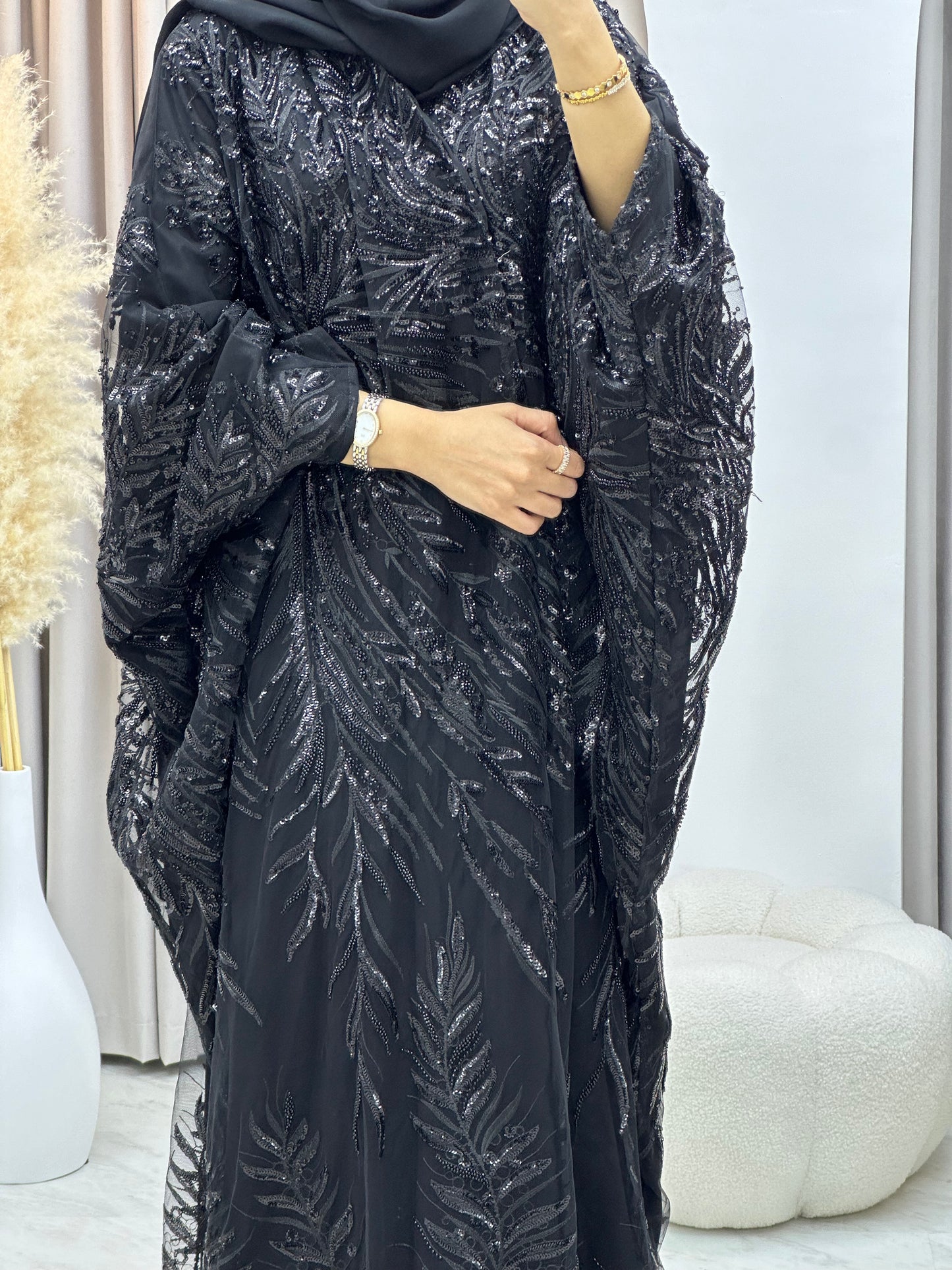 C 0217-05 Black Bisht Abaya