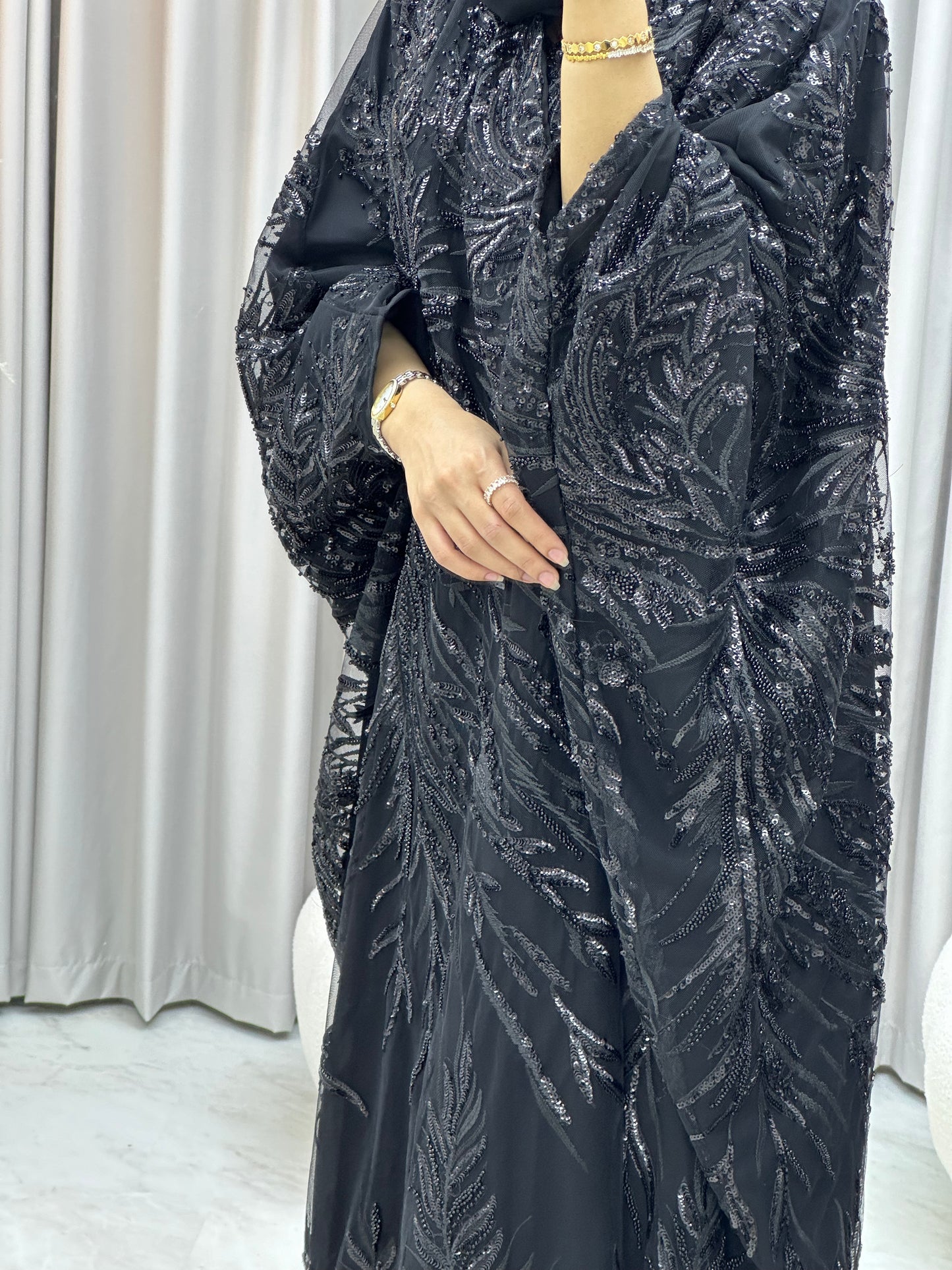 C 0217-01 Black Bisht Abaya