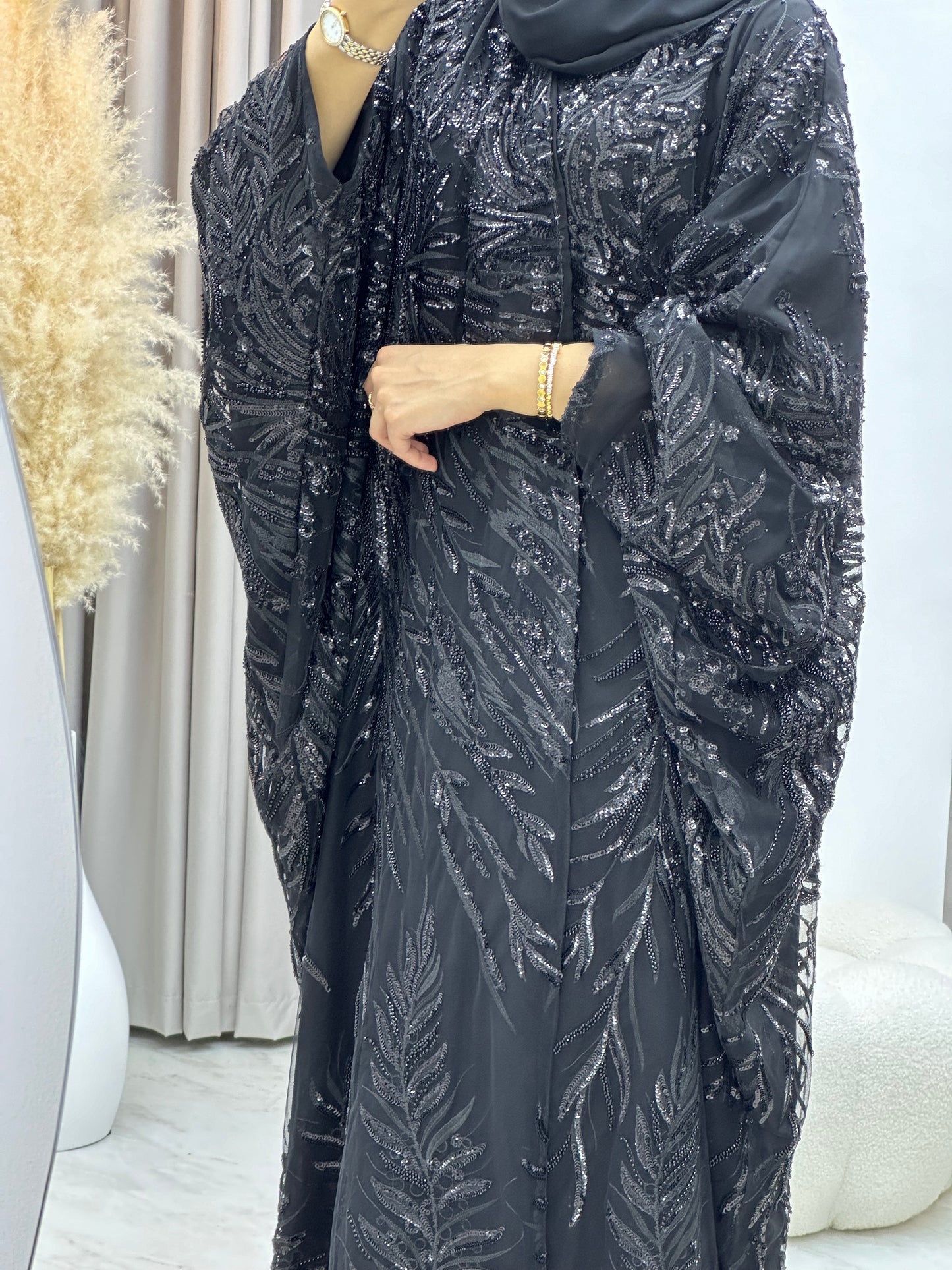 C 0217-05 Black Bisht Abaya