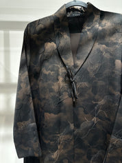 C 1356-02 Brown Printed Abaya