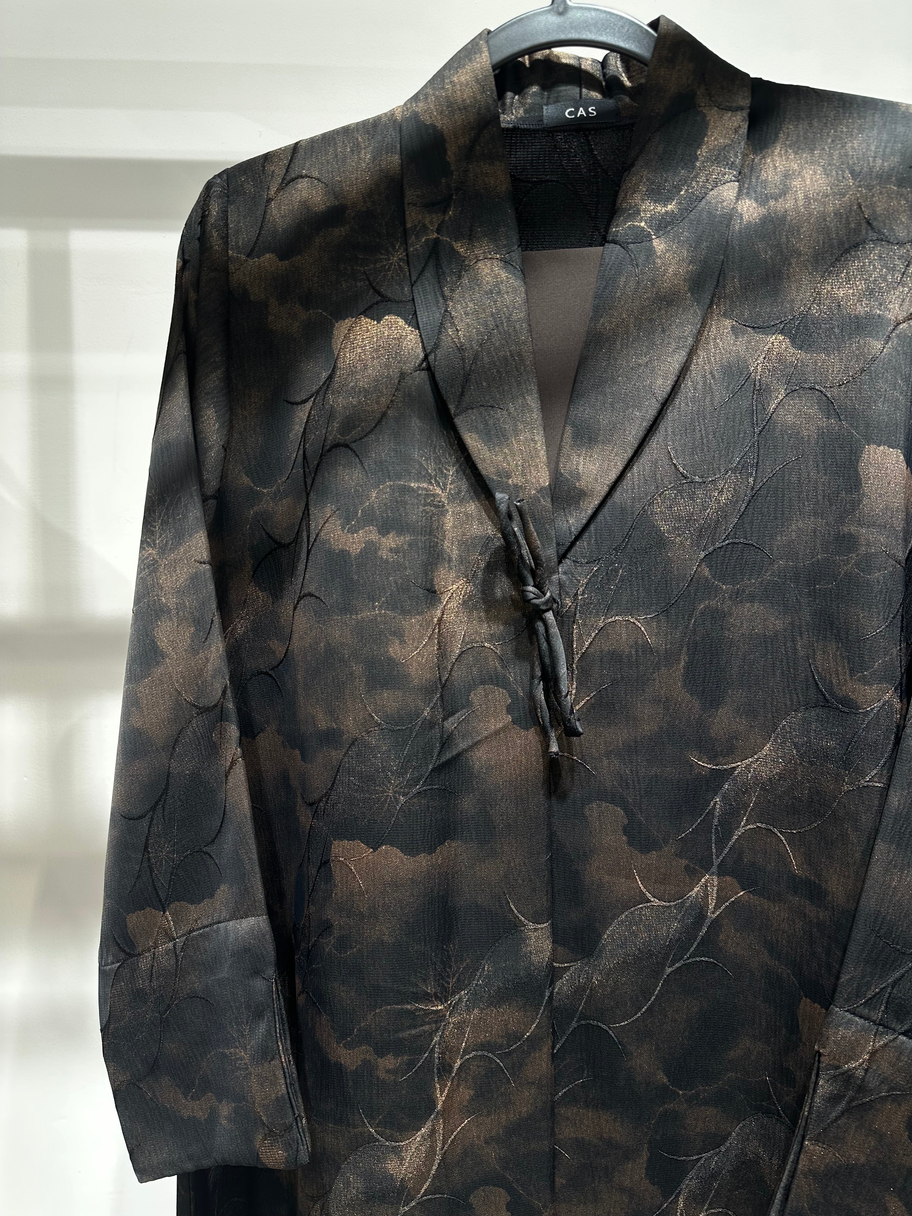 C 1356-02 Brown Printed Abaya