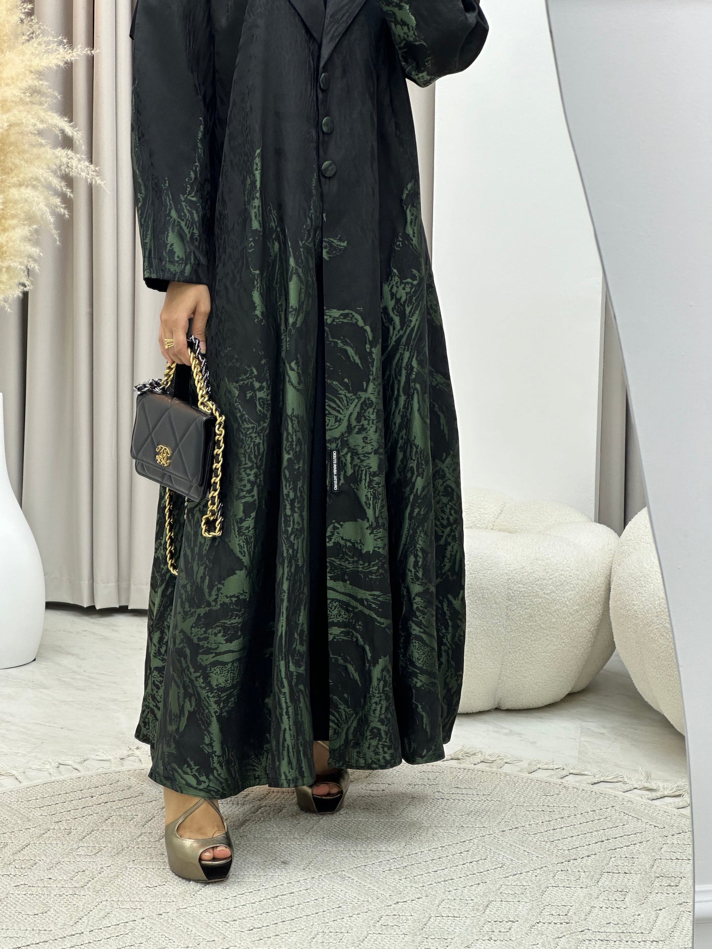 C 0218-02 Light Green Kloosh Abaya