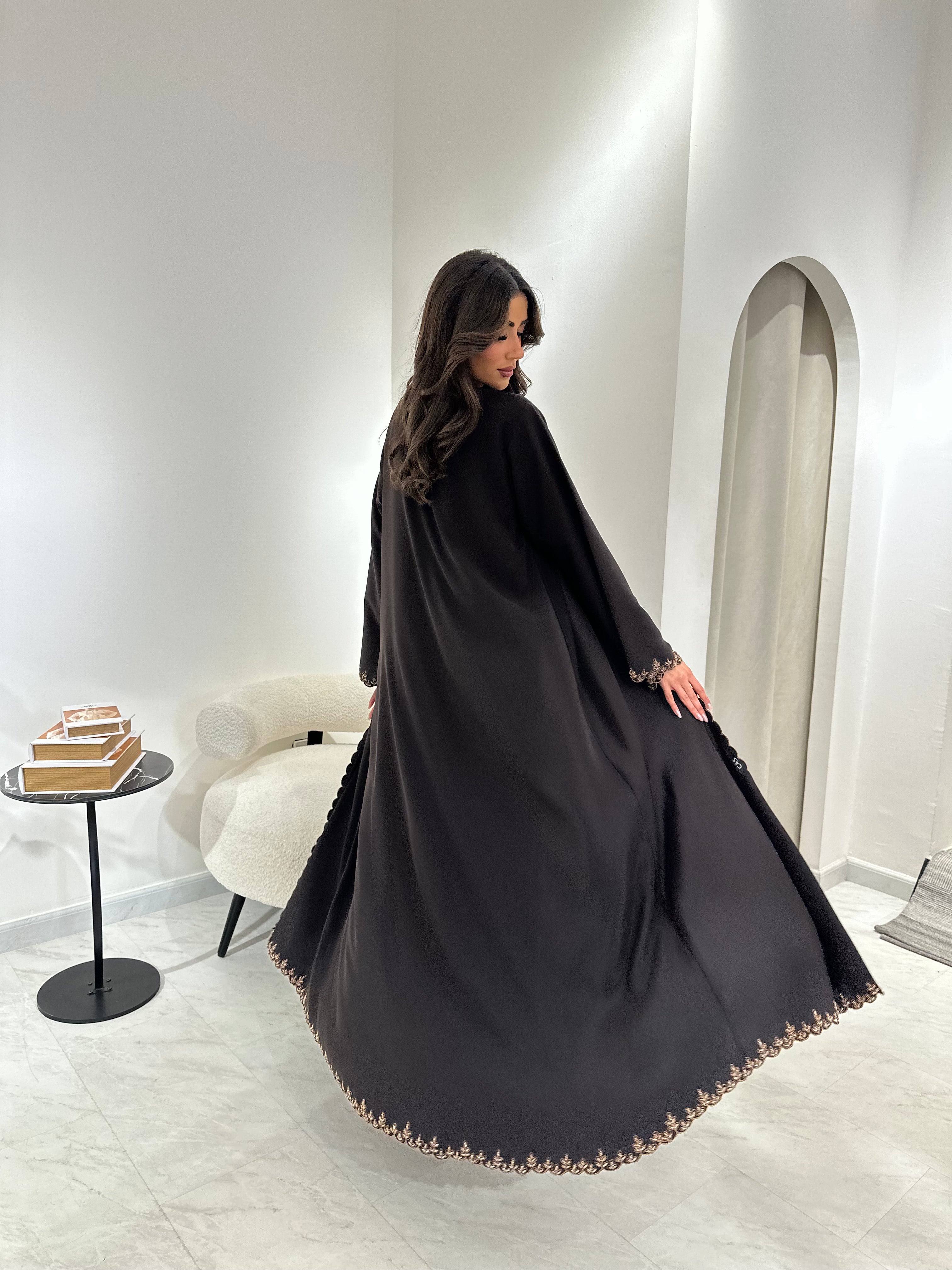 C 0915 Dark Brown Eid Abaya
