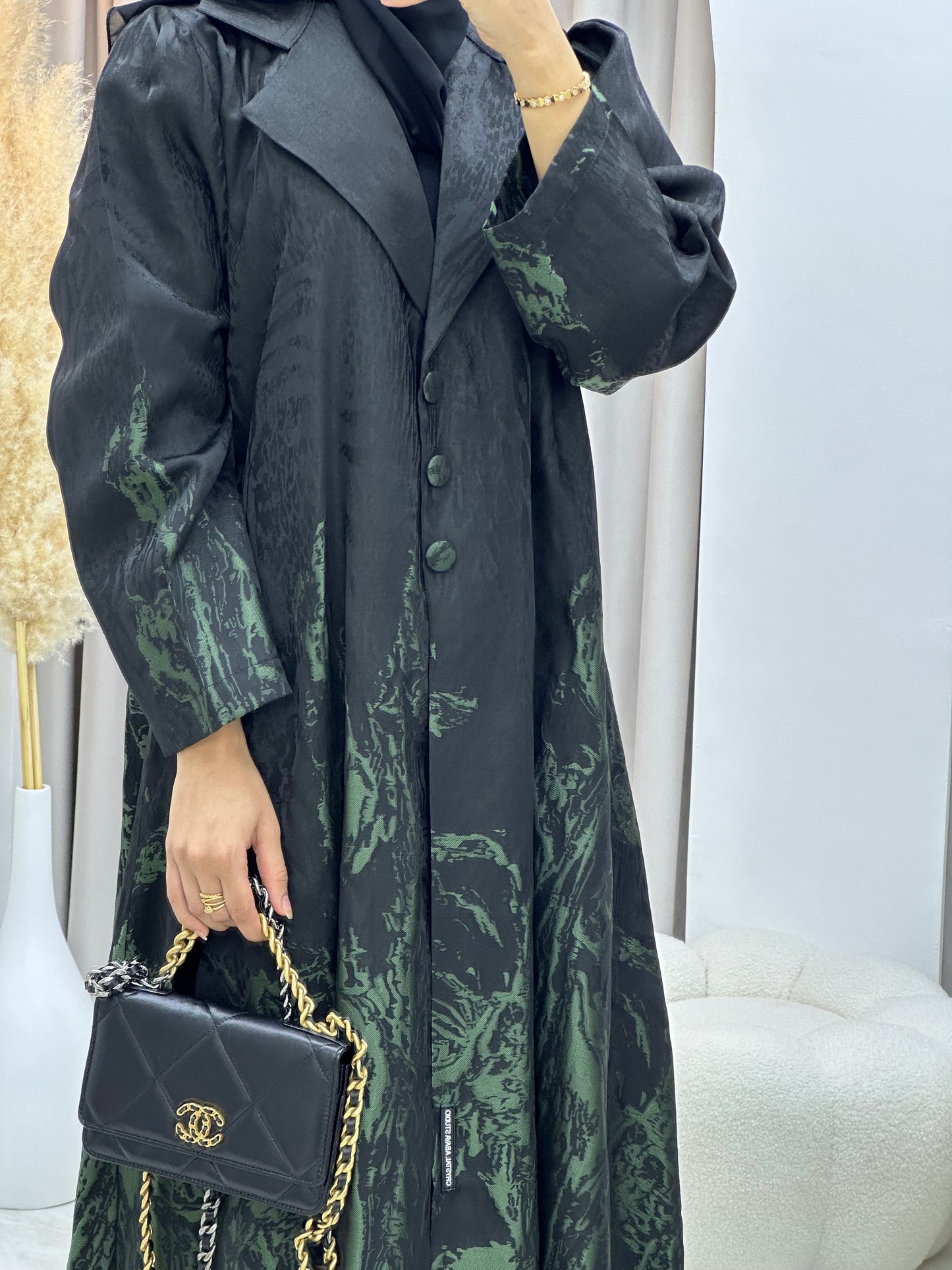 C 0218-02 Light Green Kloosh Abaya