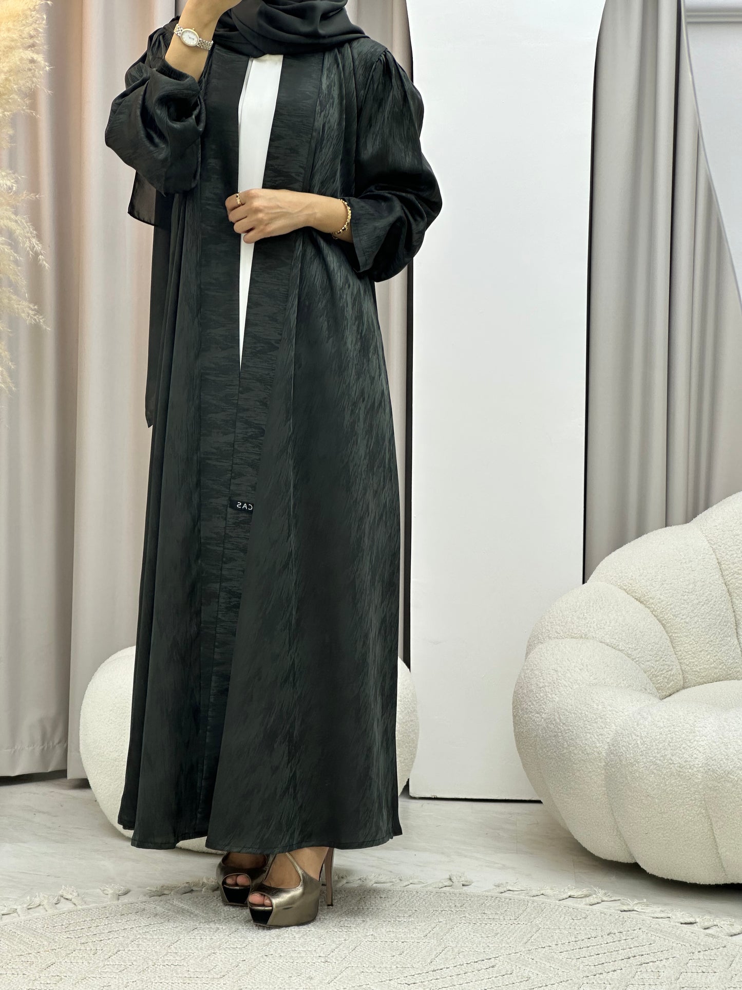 C 0409-04 Green Printed Abaya