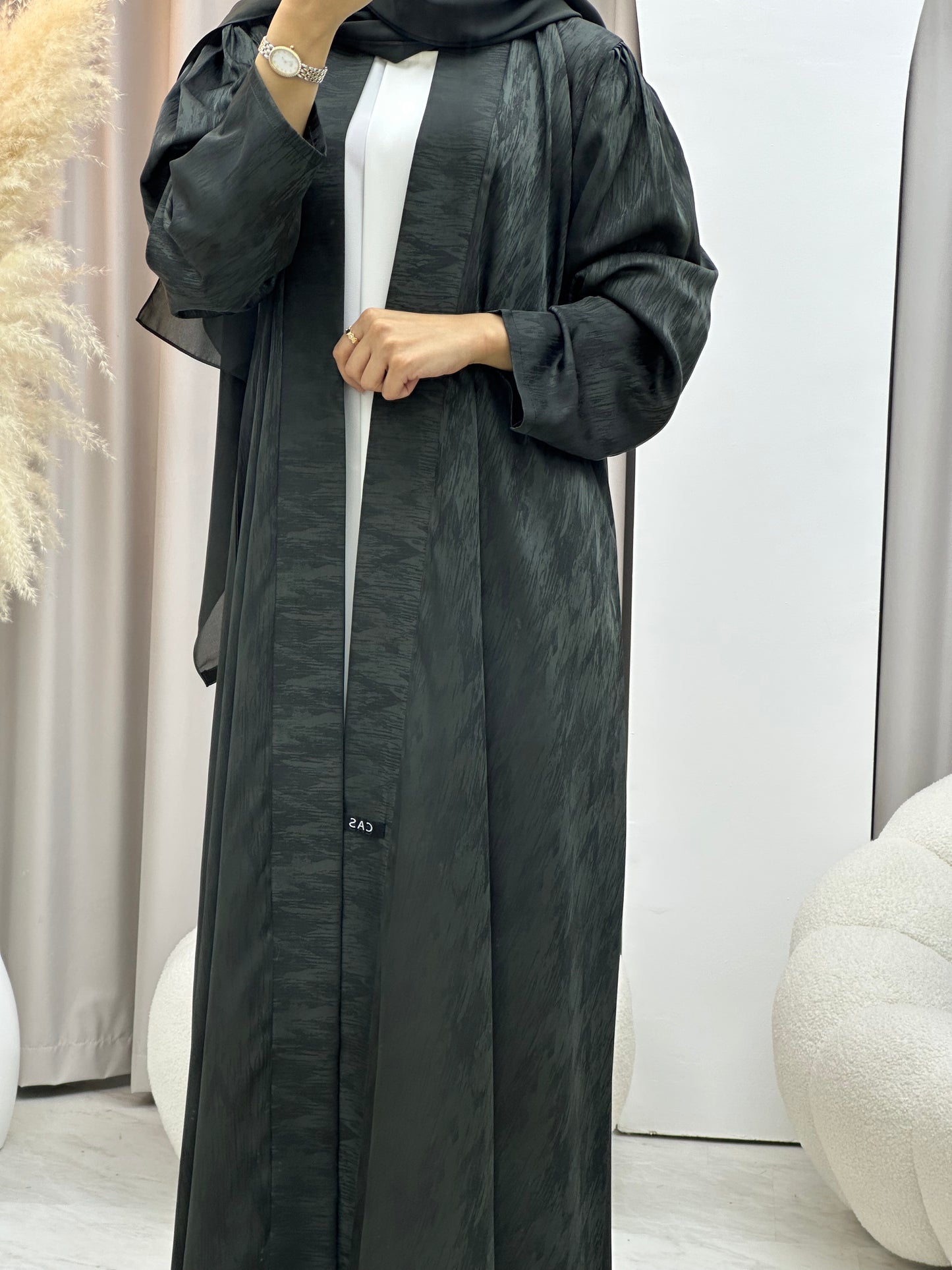 C 0409-04 Green Printed Abaya