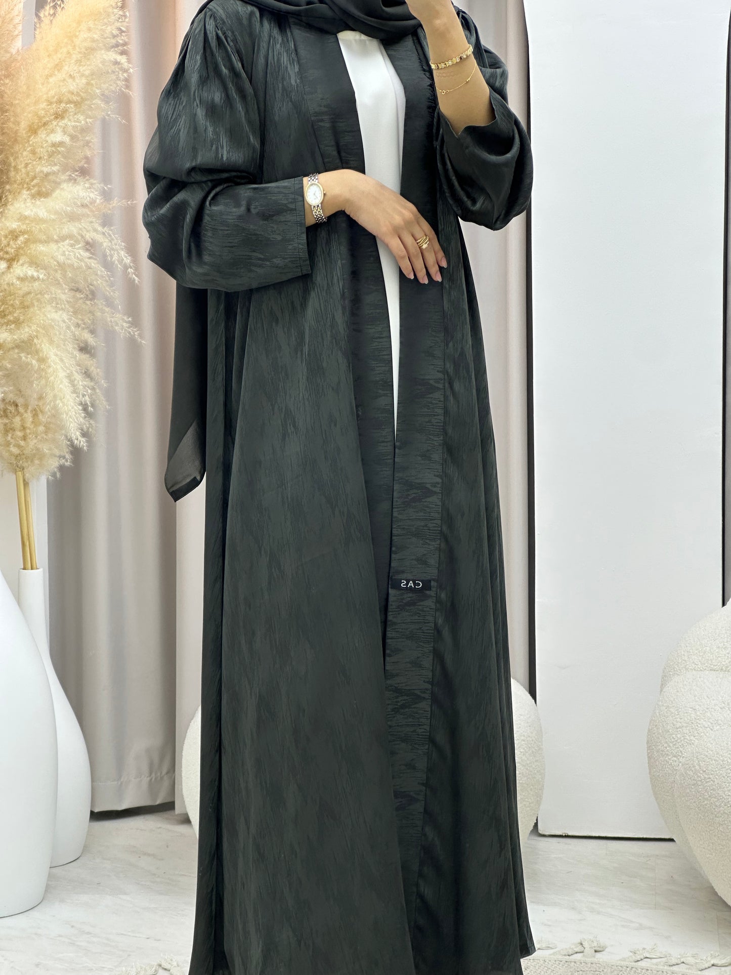 C 0409-04 Green Printed Abaya